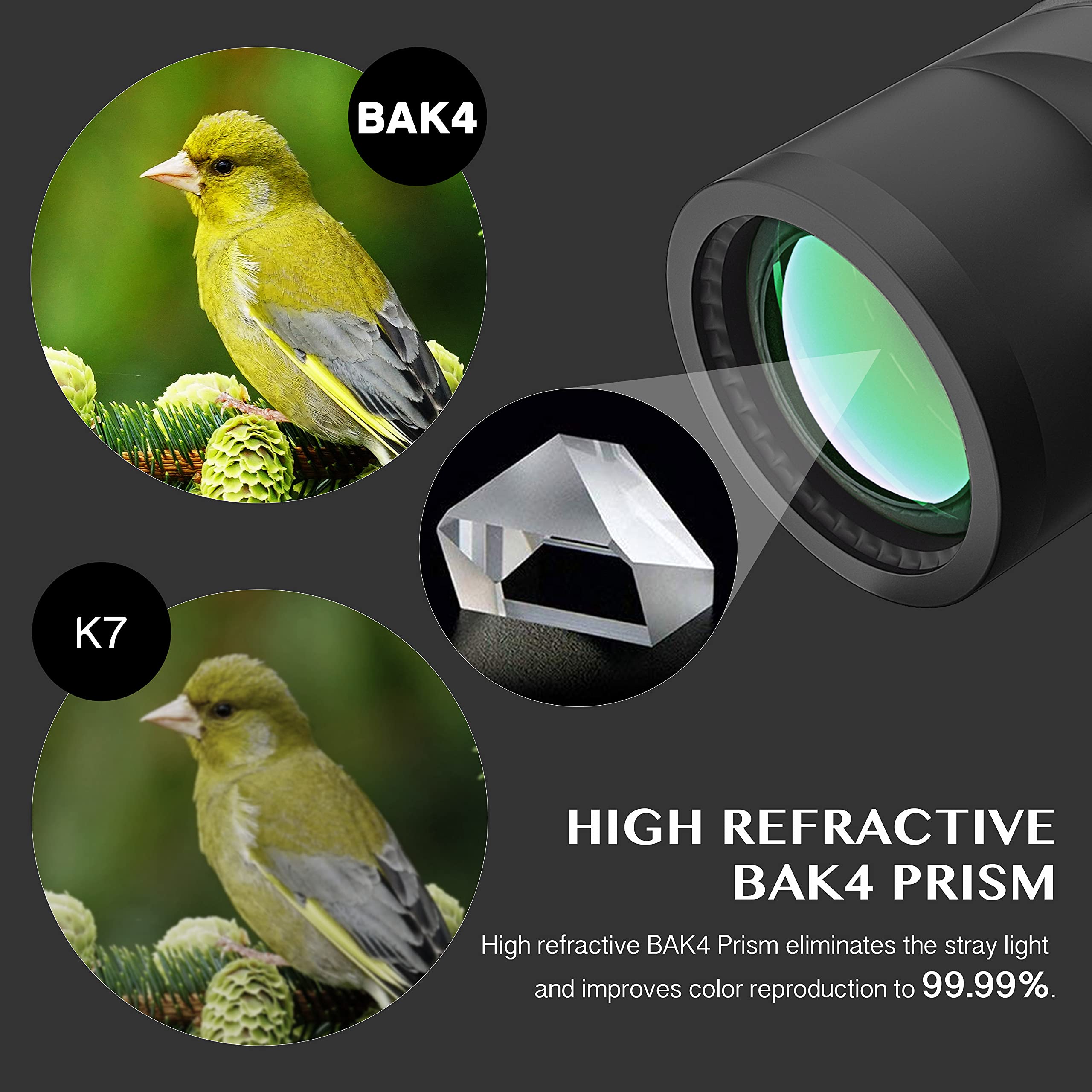Aomekie 10X50 Binoculars For Adults Marine Military Binoculars Waterproof With Rangefinder Compass Bak4 Prism Fmc Lens For Birdwatching Hunting Boating (10X50 Black)