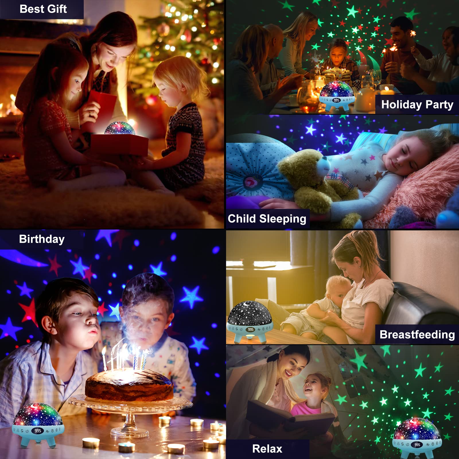Yachance Kids Night Light Projector With Music.Baby Night Light Star Projector With Remote & Timer.Baby Sensory Lights Toys For Kids.Sound Machine Baby With 29 Soothing Sound For Sleeping.