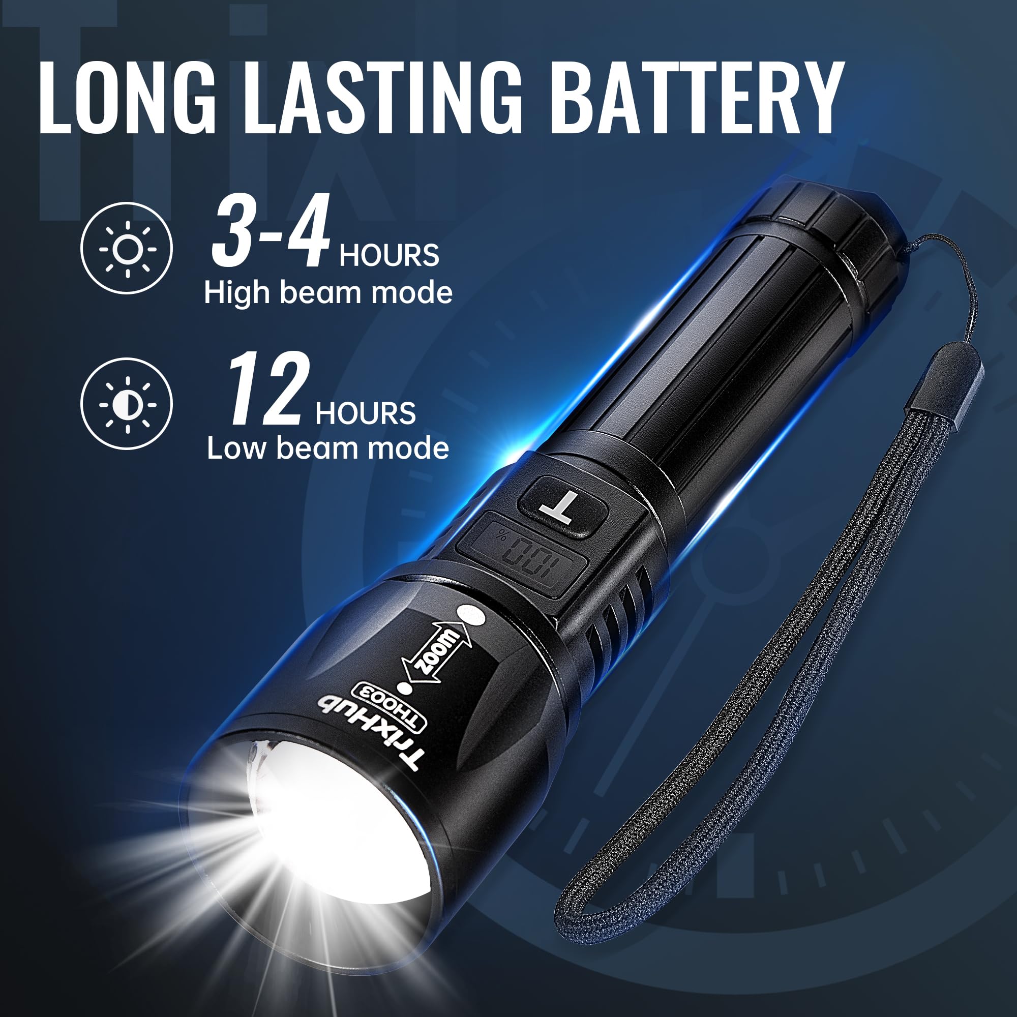 Trixhub Rechargeable Flashlights 2 Pack, 990,000 Lumens Super Bright Flashlight With Lcd Digital Display And Headlamp Rechargeable, 18000-Lumen Super Bright Camping Essentials
