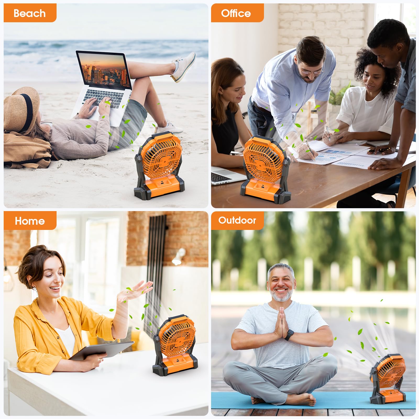 Portable Fan Rechargeable, Cordless Battery Powered Fan With Led Lantern, Small Table Fan, Usb Batte