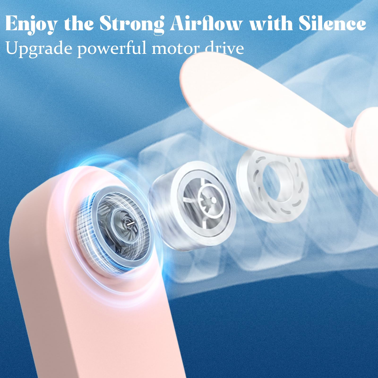 Portable Handheld Fan, 2 In 1 Mini Hand Fan, Battery Operated [8-15 Working Hours], Usb Rechargeable