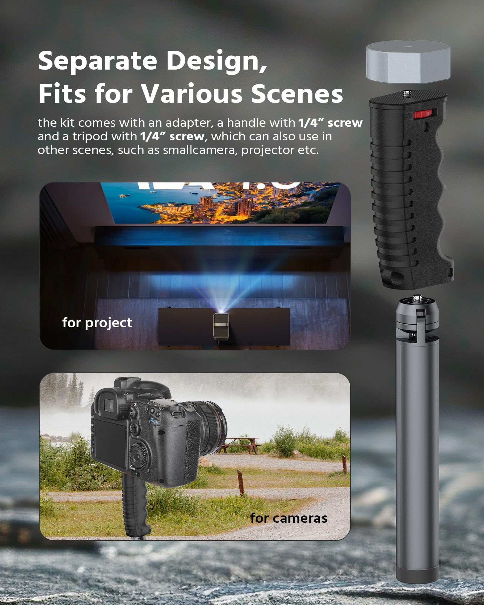 Rozoer Compact & Adjustable Mini Tripod With Adapter For Starlink Mini - Portable Tripod With Aluminum Alloy Mount Adapter For Camping, Hiking, Travelling (Handgrip Tripod)