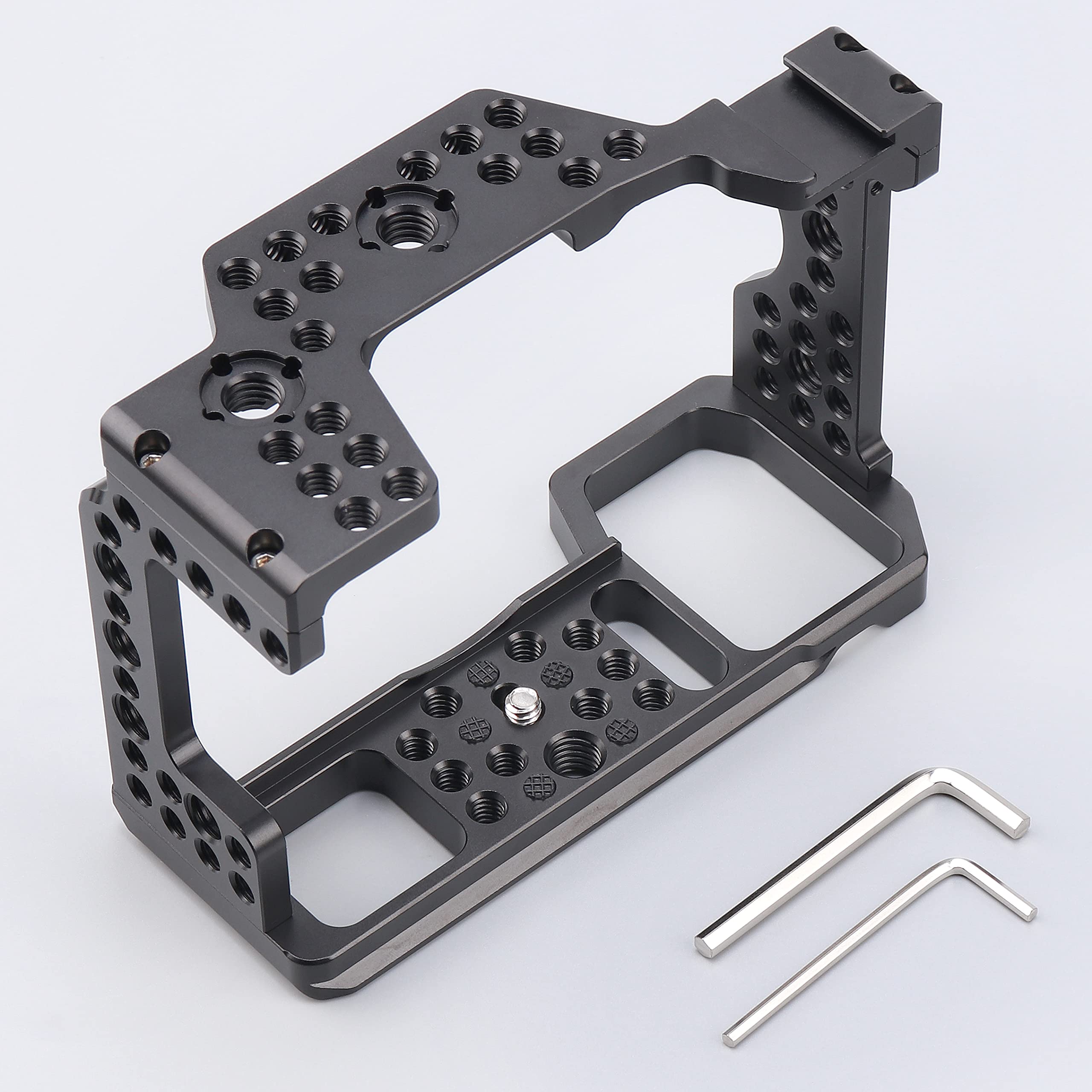 Fotga Camera Cage Video Stabilizer For Sony A7Riii A7Iii A9 With Cold Shoe,Handle Locating Holes,Multiple 1/4" 3/8" Screw Holes