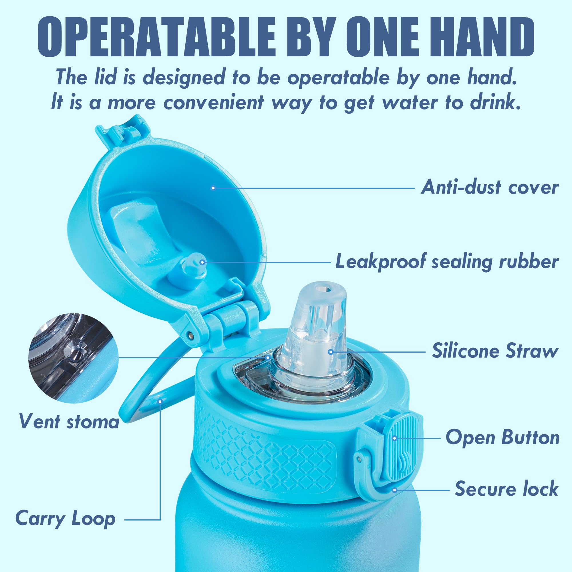 Oldley 12Oz Kids Water Bottle, Stainless Steel Insulated Water Bottle For Kids, With Straws