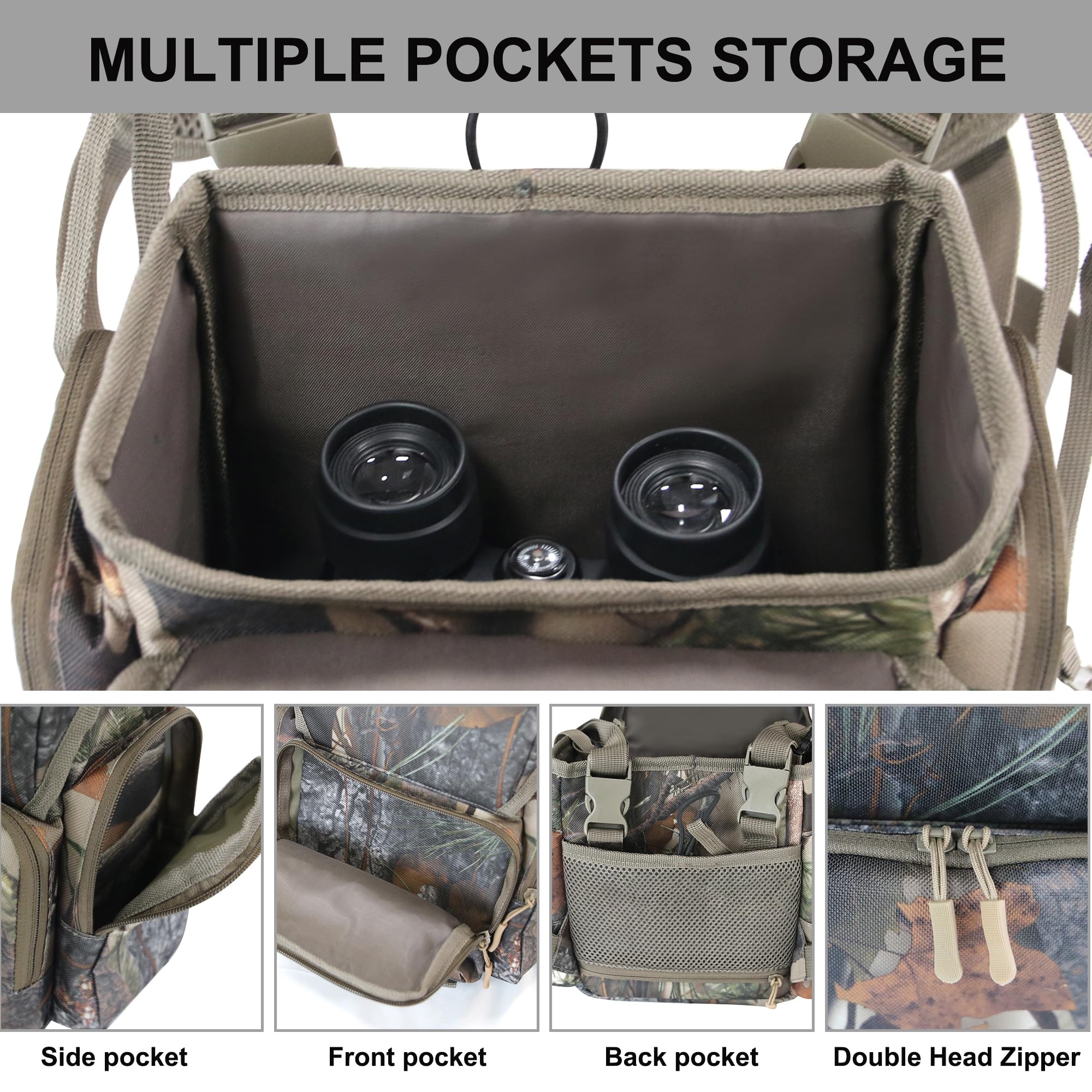 Mdstop Binocular Harness Chest Pack, Bino Case With Rangefinder Pouch, Binocular Harness For Hunting, Bird Watching, Hiking, Shooting