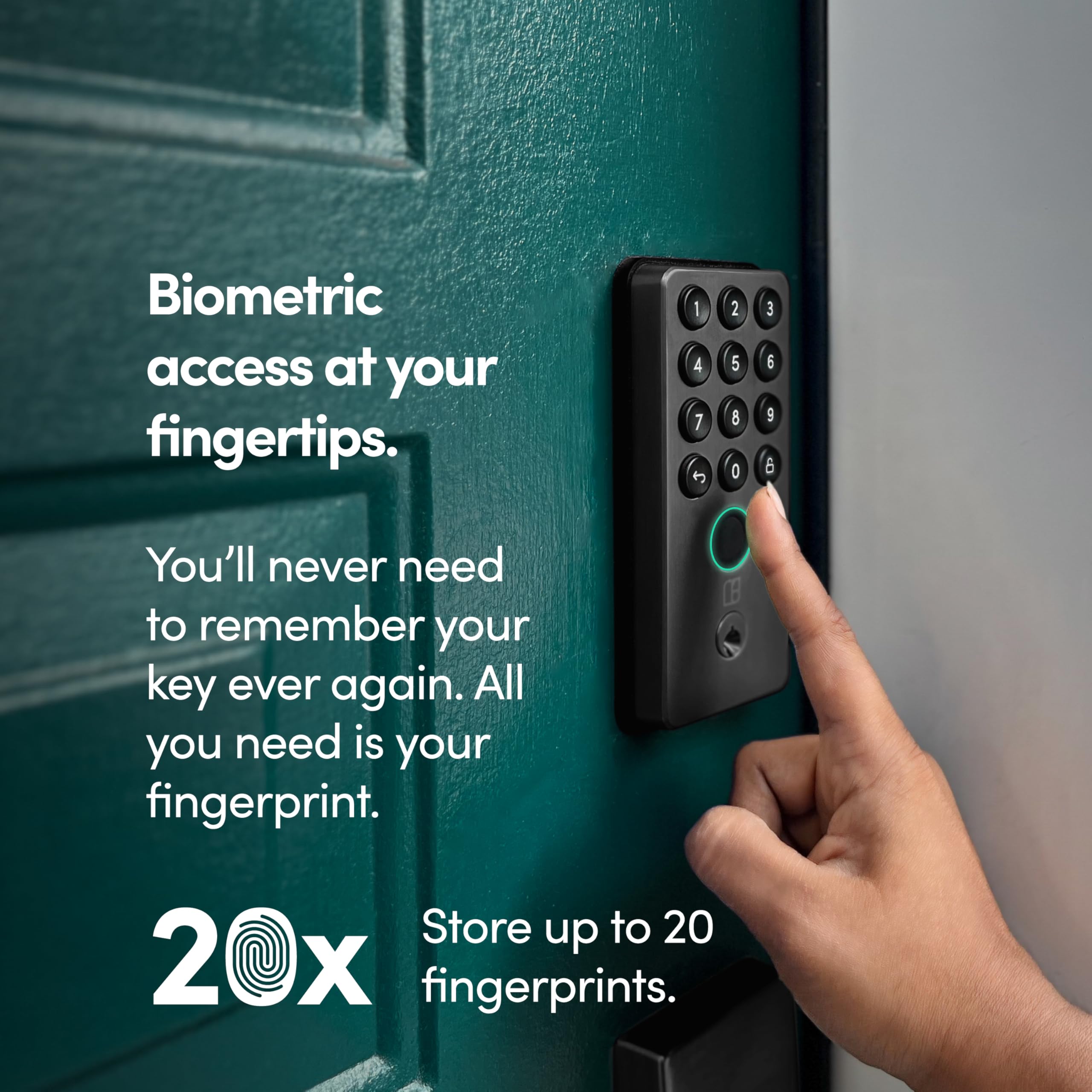 Igloohome () Deadbolt Go Smart Lock W/Fingerprint, Digital Keys, Remote Pin Codes, Apple Watch & Alexa W/Wifi Bridge (Sold Separately) - Tested To Ansi Standards, Easy To Install (Matte Black)