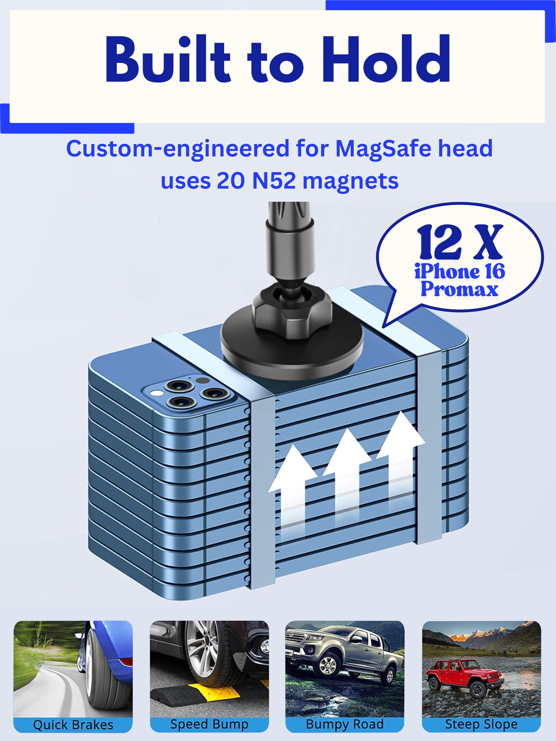 Ptz Worlds Cup Holder Phone Mount Magnetic - Designed For Magsafe Cupholder Car Mount, Super Strong Magnet For Cell Phone Cup Holders, Expandable Base, Flexible Gooseneck, Compatible With Iphone, Galaxy, Pixel