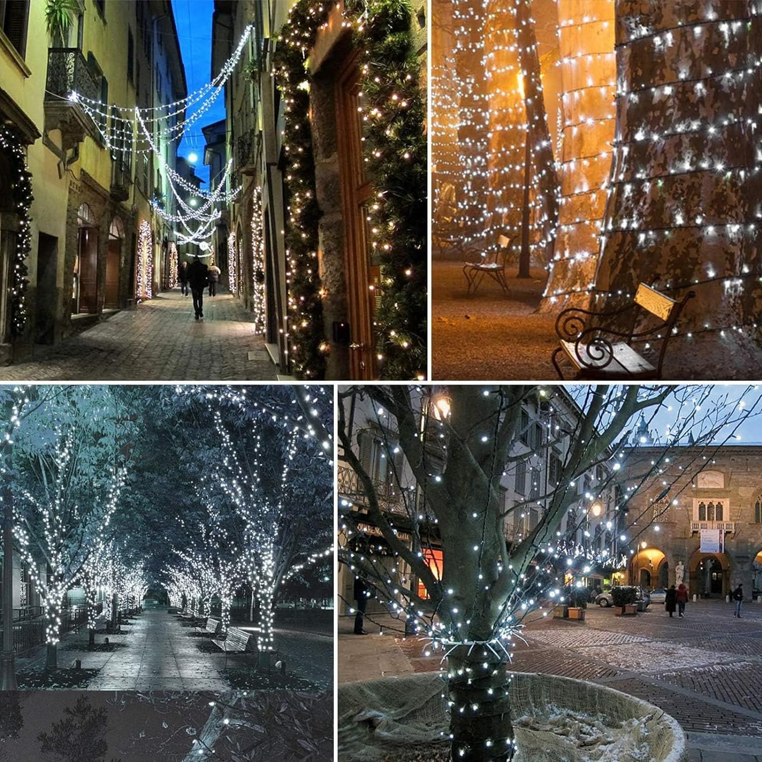 Merrimax M Solar Christmas Lights Outdoor - 65Ft/20M 200 Led Solar Powered String Lights, Usb Charging, Remote, 8 Modes Waterproof Lights For Garden, Yard, Tree Decor - Cool White