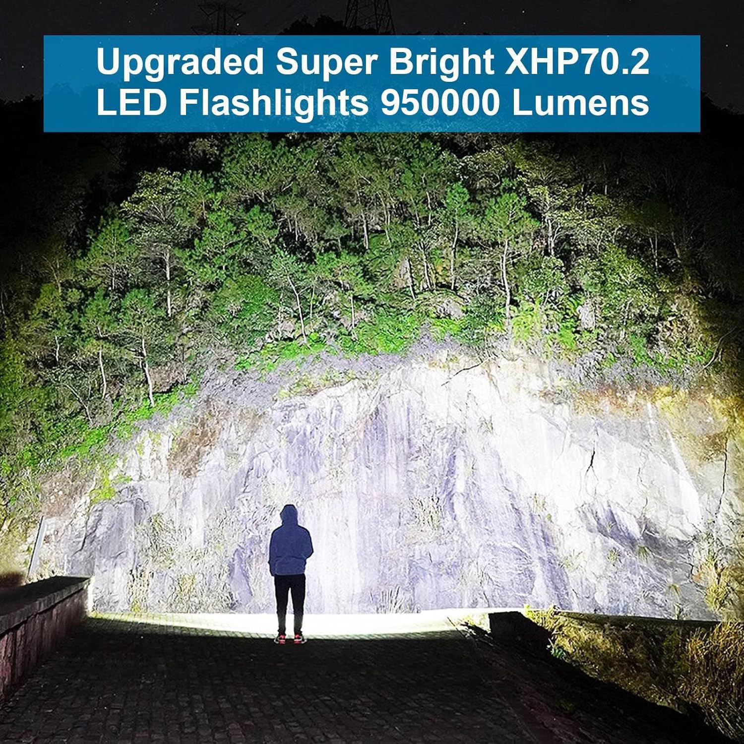 Poslani Flashlights Led High Lumens Rechargeable,Brightest 950000 Lumens Flash Light, High Power Tactical Flashlight,Handheld Waterproof Flashlights For Emergency Camping