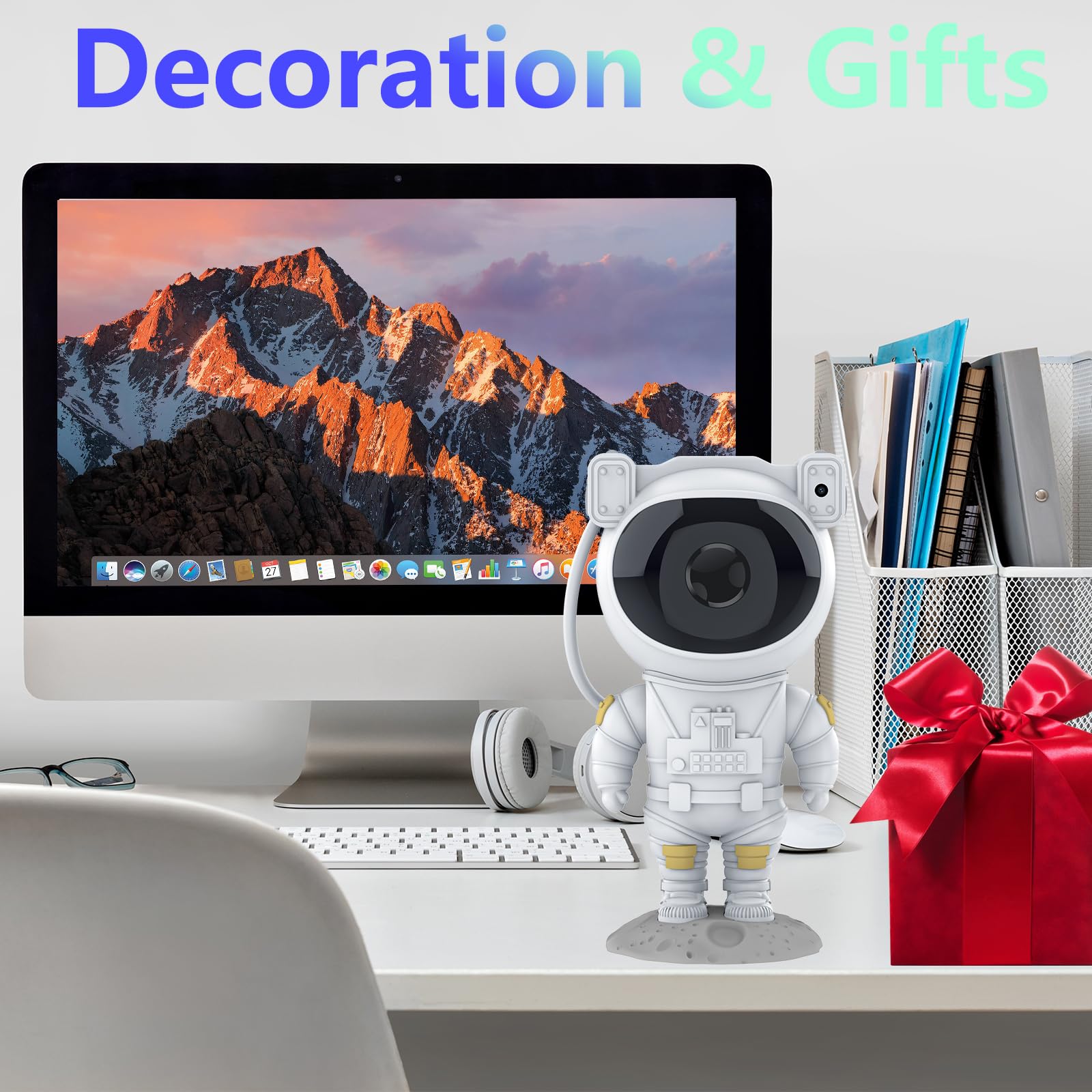 Hiya-Naya Astronaut Star Projector Galaxy Light With Timer And Remote Control, 360° Adjustable Starry Night Light Projector For Baby/Kids/Adults/Bedroom/Party/Home Decor/Game Room (White)