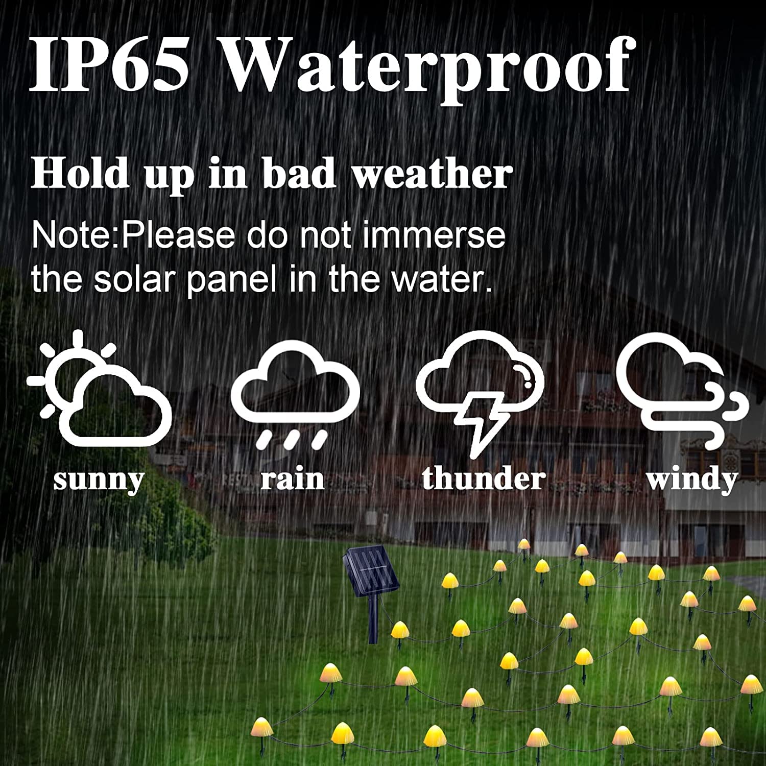 T4U888 30 Pcs Mushroom Solar Lights, 8 Modes Outdoor Fairy Lights With 8H Timer 800Mah Battery Waterproof Garden Light For Backyard Christmas(Warm White-1)