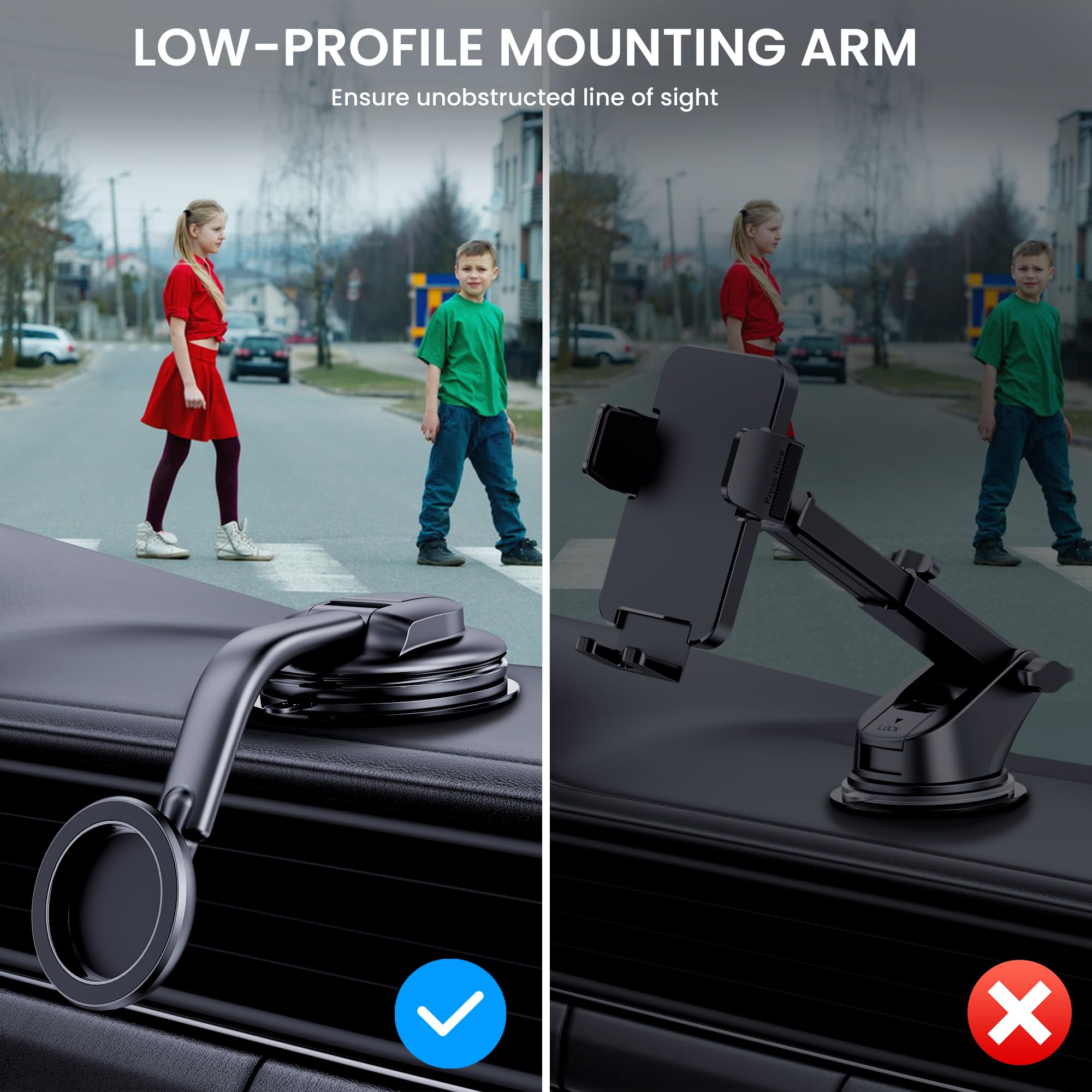 Dolyofg For Magsafe Car Mount,【Strong Magnets & Low Profile】 Magnetic Phone Holder For Car Dashboard Windshield Universal Hands  Car Phone Holder For Iphone 15 14 13 12 Pro Max Plus Android