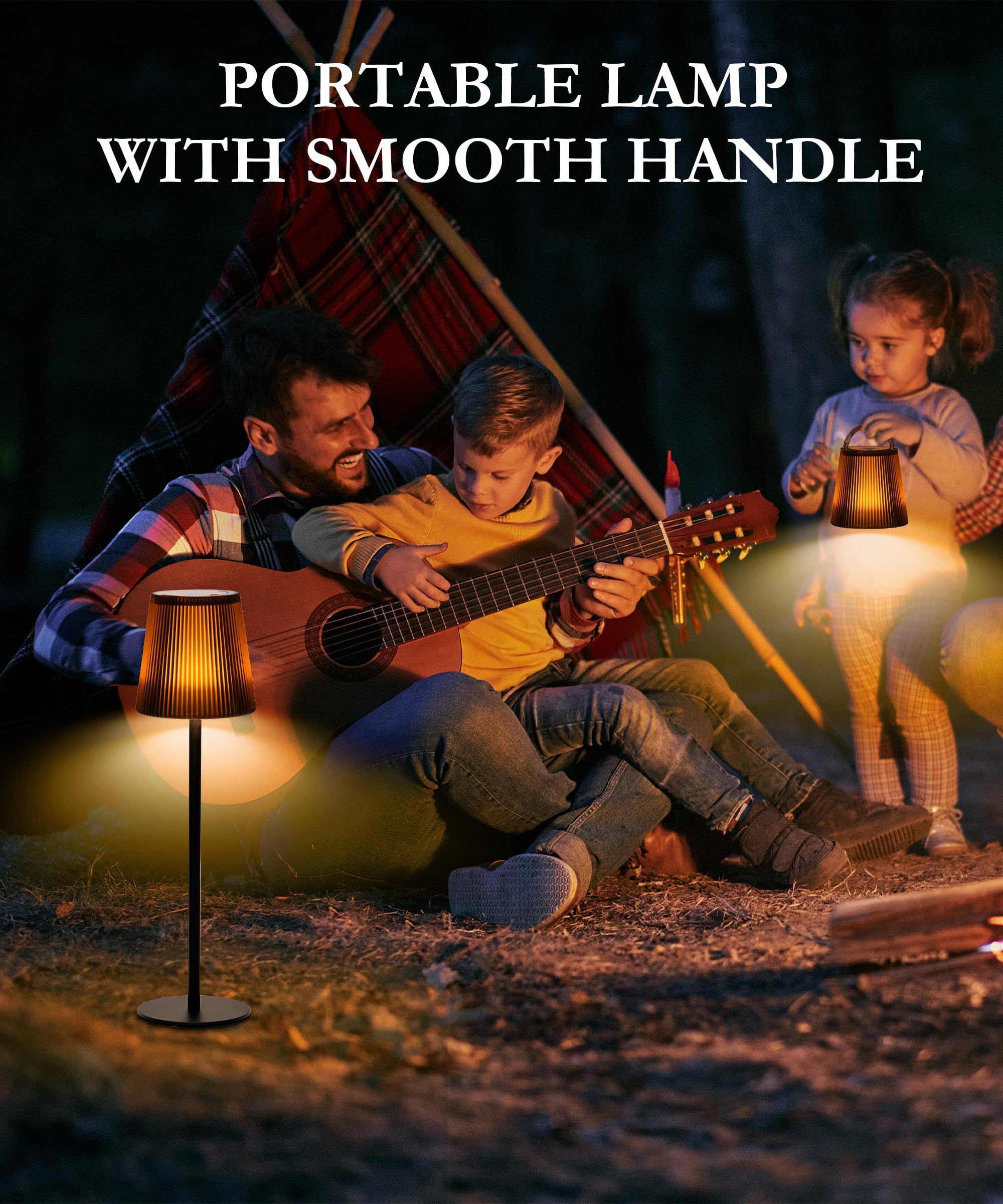 Faithorse Portable Cordless Table Lamp, 5000Mah Battery Operated Lamp, Wireless Touch Table Lamp, 3000K Stepless Dimming Up +Rgb Led Modern Portable Table Light For Daily (1Pc Brown)