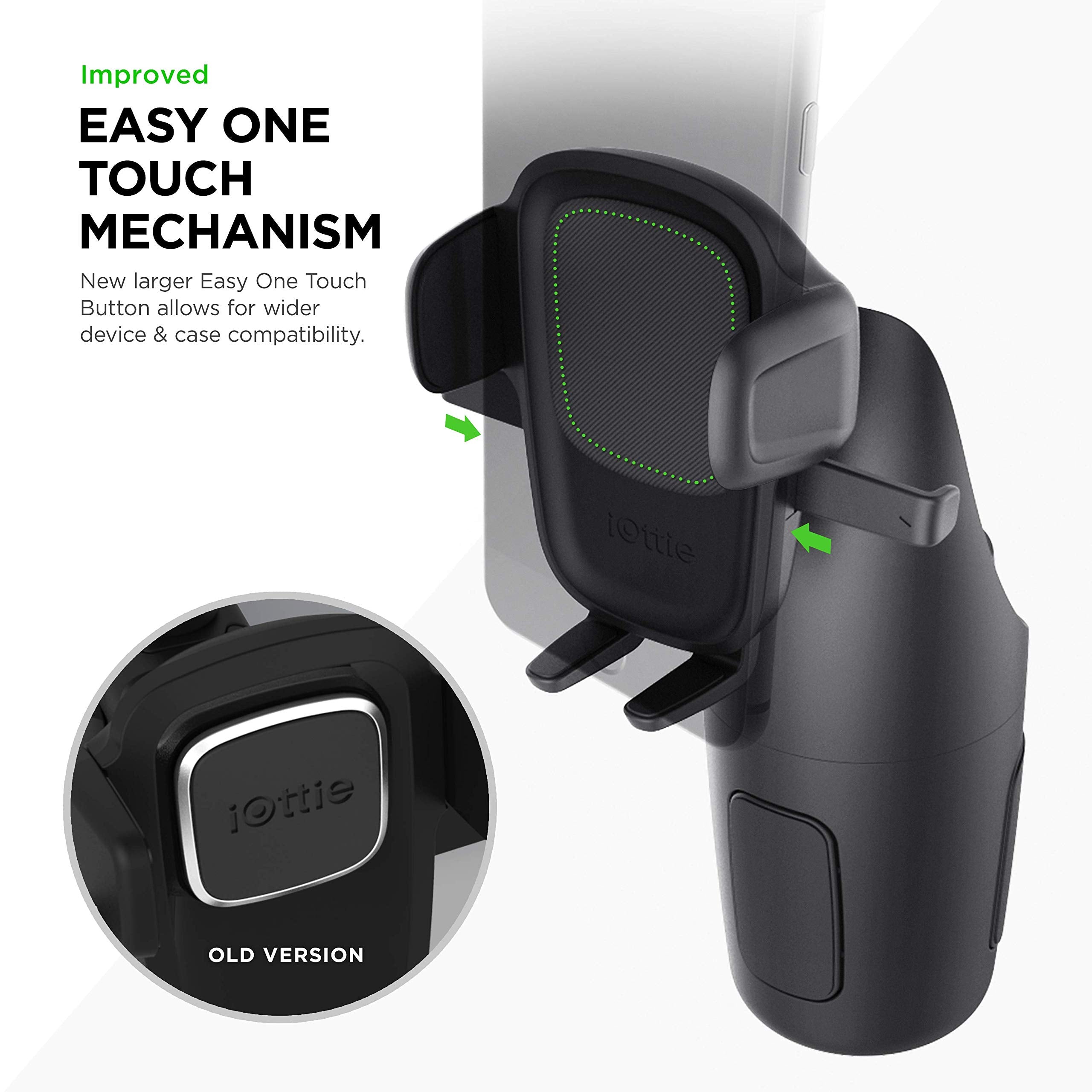 Iottie Easy One Touch 5 Cup Holder Mount - Universal Car Mount Phone Holder For Iphone, Google, Samsung, Moto, Huawei, Nokia, Lg, And All Other Smartphones