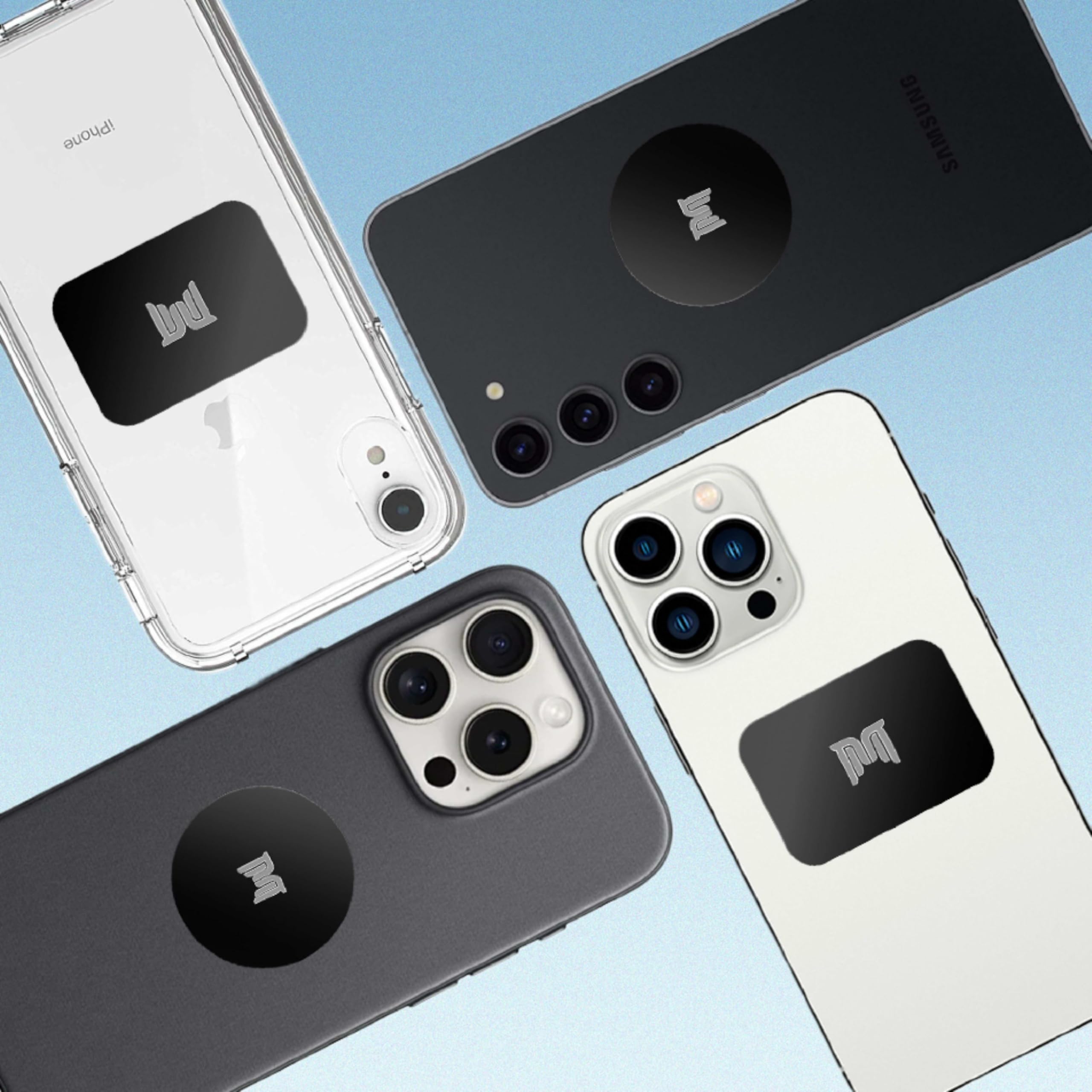 Magder 4 Pack Ultra Slim Metal Plates For Phone Case, Compatible With Any Phone Magnet For Car