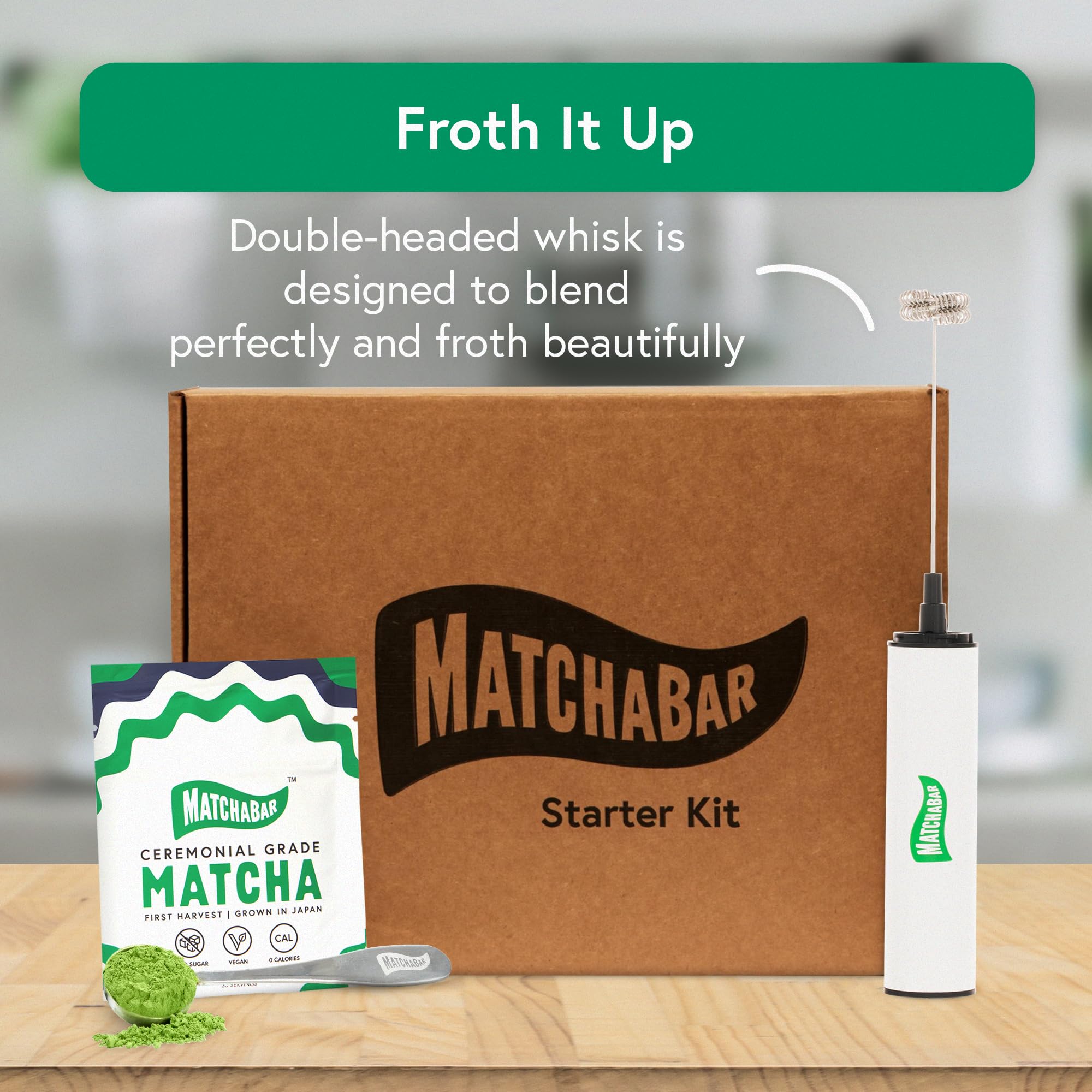 Matchabar Electric Milk Frother Hand Blender Stainless Steel Electric Matcha Whisk, Handheld Drink Mixer For Coffee, Greens & Protein Easy To Clean Usb Rechargeable, Dual Speed Immersion Blender