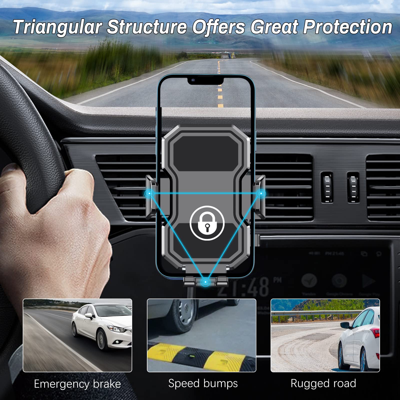 Lopnord Universal Air Vent Car Phone Holder Compatible For Iphone 13/14/15, Samsung S23 Ultra - Super Stable For 4-7 Inch Smartphones