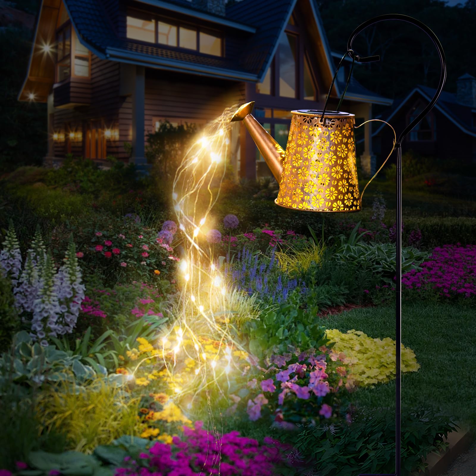 Enriprt Solar Watering Can Lights,Metal Outdoor Garden Decor For Outside,Ip65 Solar Lantern Outdoor Waterproof,Solar Garden Light, Yard Decorations Outdoor For Garden Yard Pathway  For Mom Birthday
