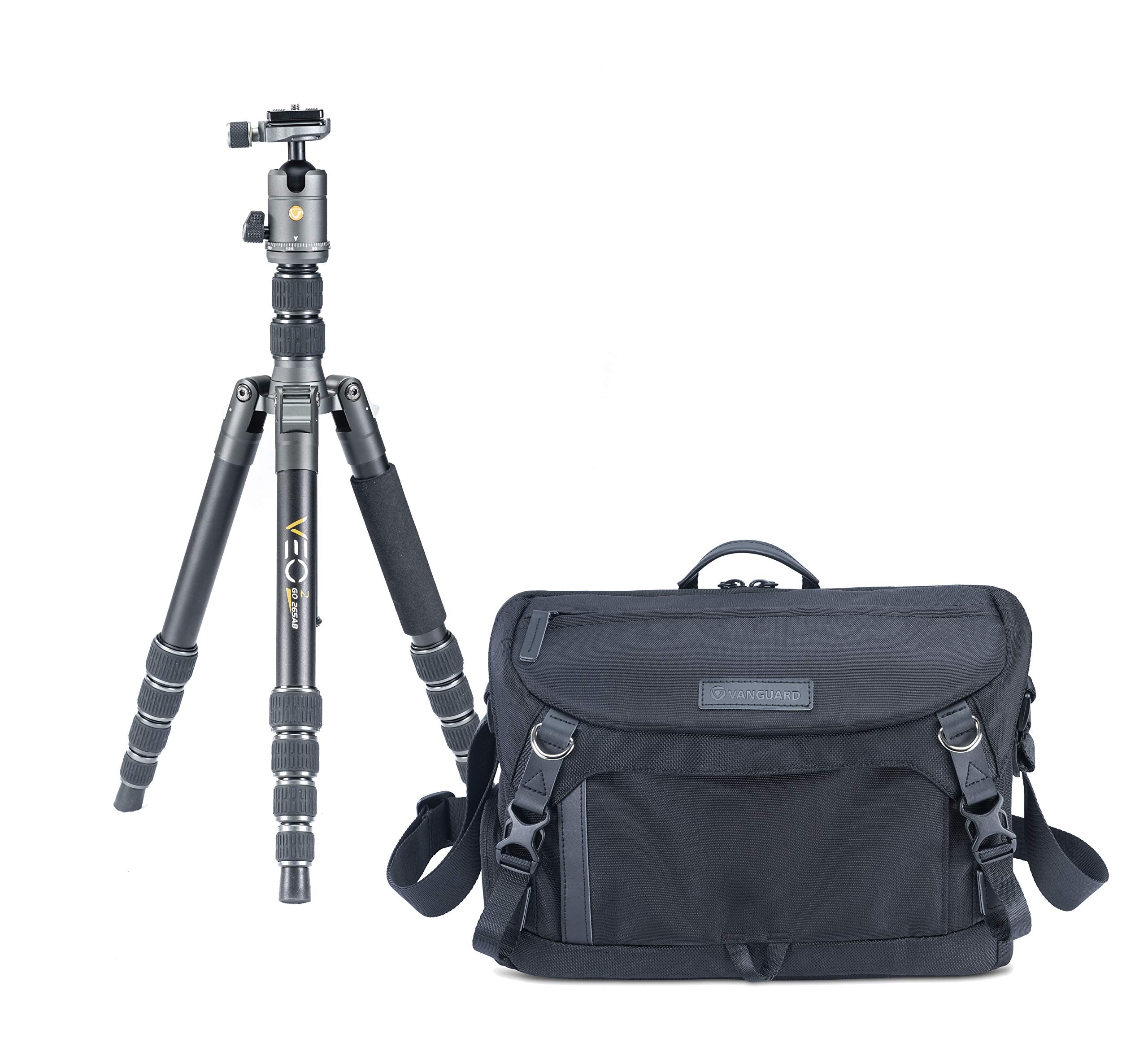 Vanguard Veo2Go265Ab Aluminum Travel Tripod With Veo Go34M Bk Shoulder Bag
