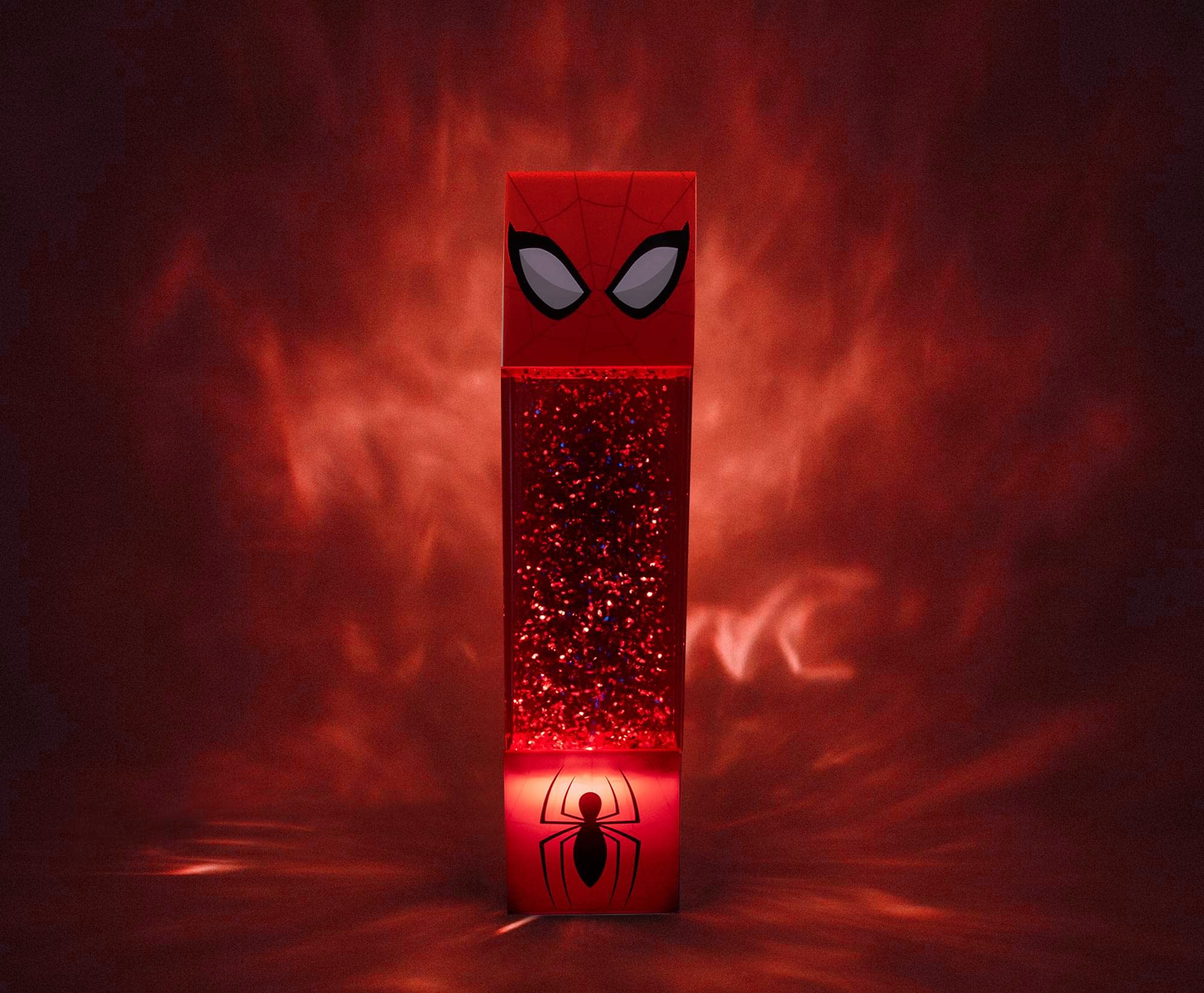Ukonic Marvel Spider-Man Usb Powered Glitter Motion Lamp Led Light | Nightstand Table Lamp For Bedroom, Desk, Living Room | Home Decor Room Essentials | Comic Book Toys, And Collectibles | 12 Inches