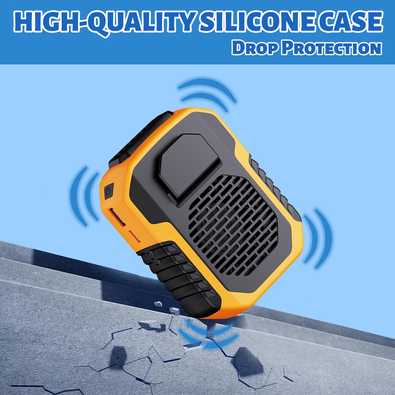 Portable Waist Fan Rechargeable, Clip Fan With 6000Mah Battery, 3 Speeds Wearable Belt Fan