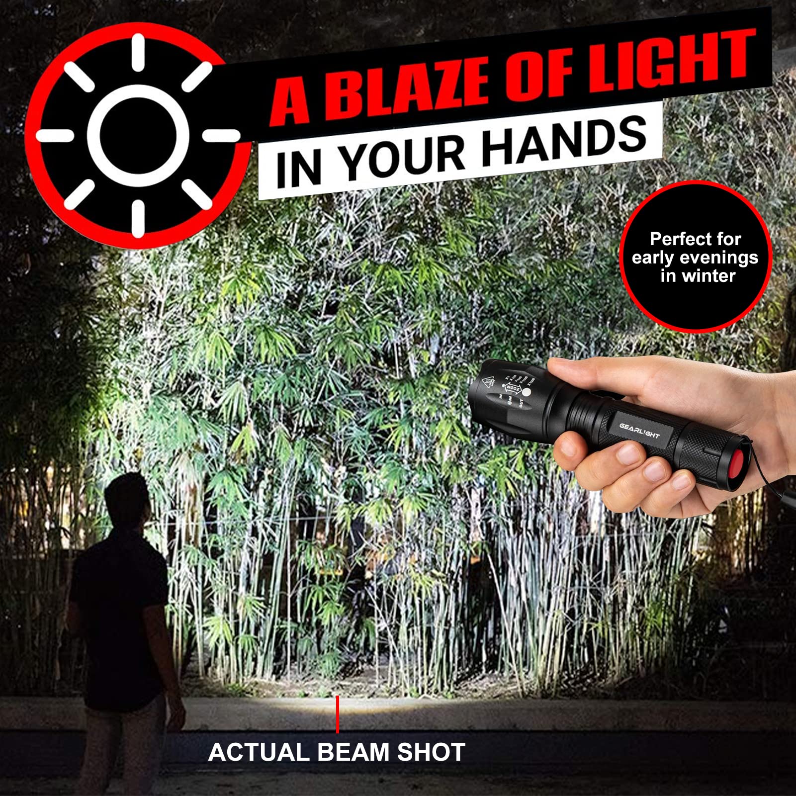 Gearlight Led Flashlights - Mini Camping Flashlights With High Lumens, 5 Modes, Zoomable Beam - Powerful, Bright, And Versatile Tactical Flash Light For Outdoor And Home Use