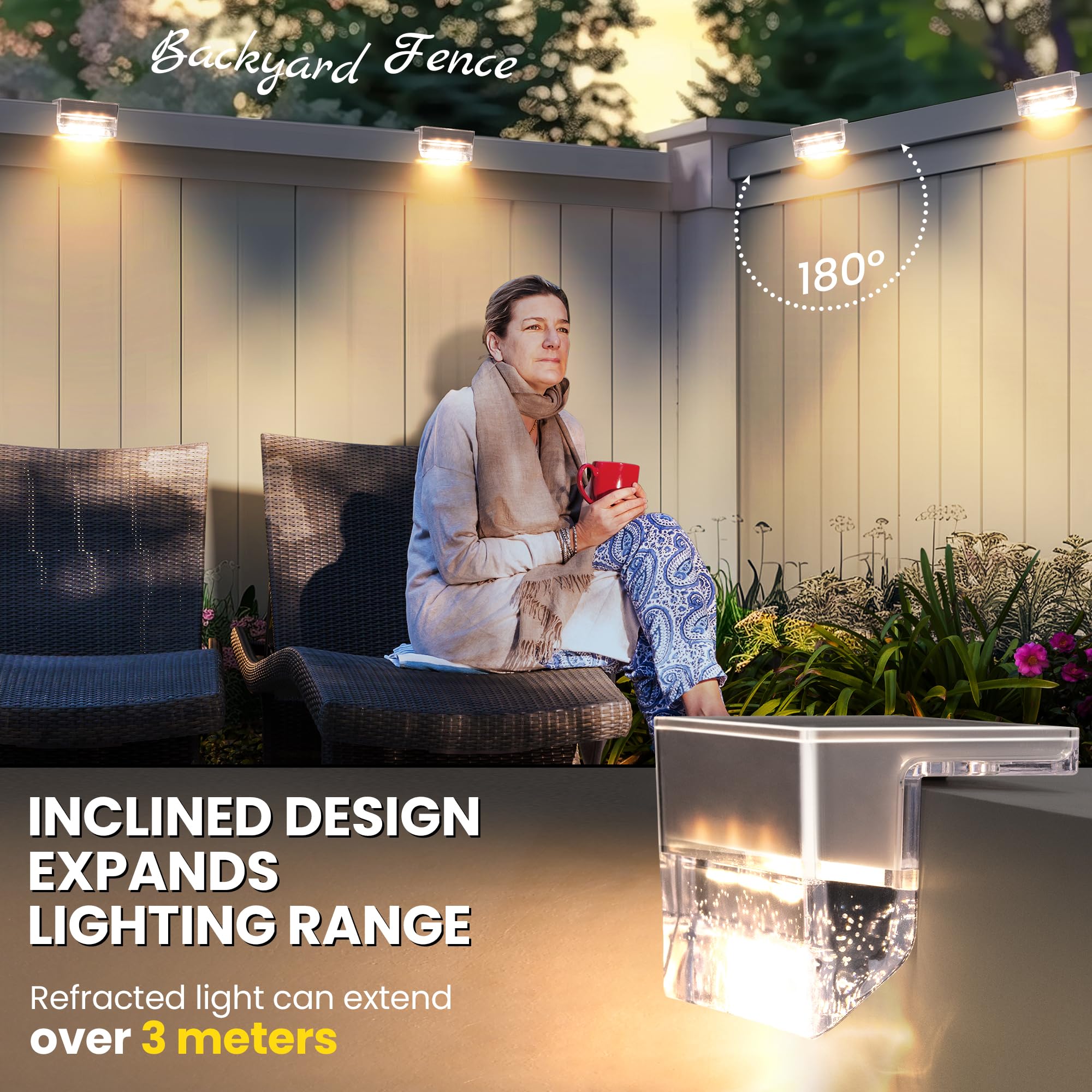 Coozaming Solar Deck Lights, Solar Step Lights Outdoor Solares Powered Waterproof For Stairs Fence Balcony Patio Yard Garden Railing And Pool Decor (10Pack, Warm White)