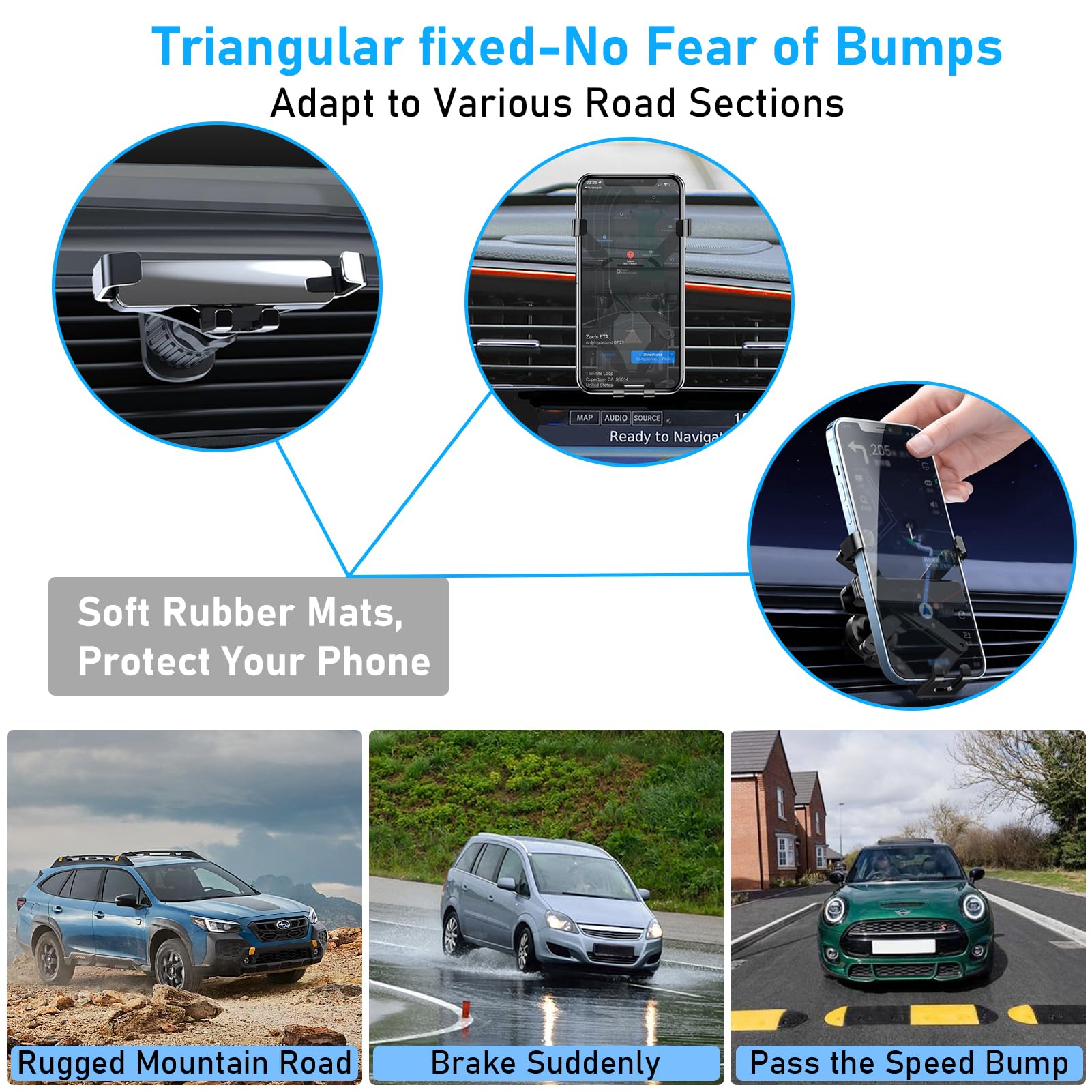 Apeser Compatible With Chevy Malibu Phone Holder Mount 2017- For Car Air Vent,Malibu Cell Phone Mount Anti-Shake,9Th Gen Malibu Phone Holder Mount-360 Degree Rotation Malibu Vent Phone Stand,Black
