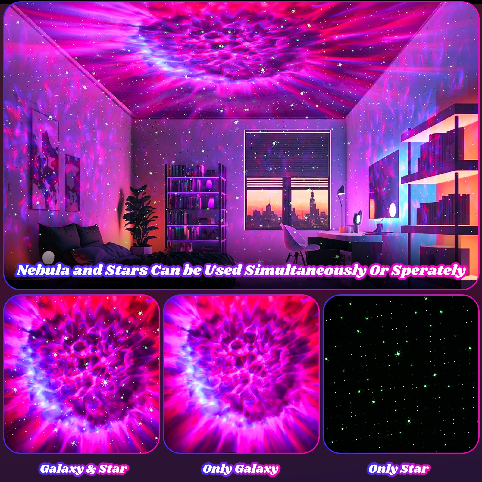 Incamity Star Projector, Galaxy Projector For Bedroom, Night Light For Kids Adults, Bedroom, Home Theater, Living Room Decor
