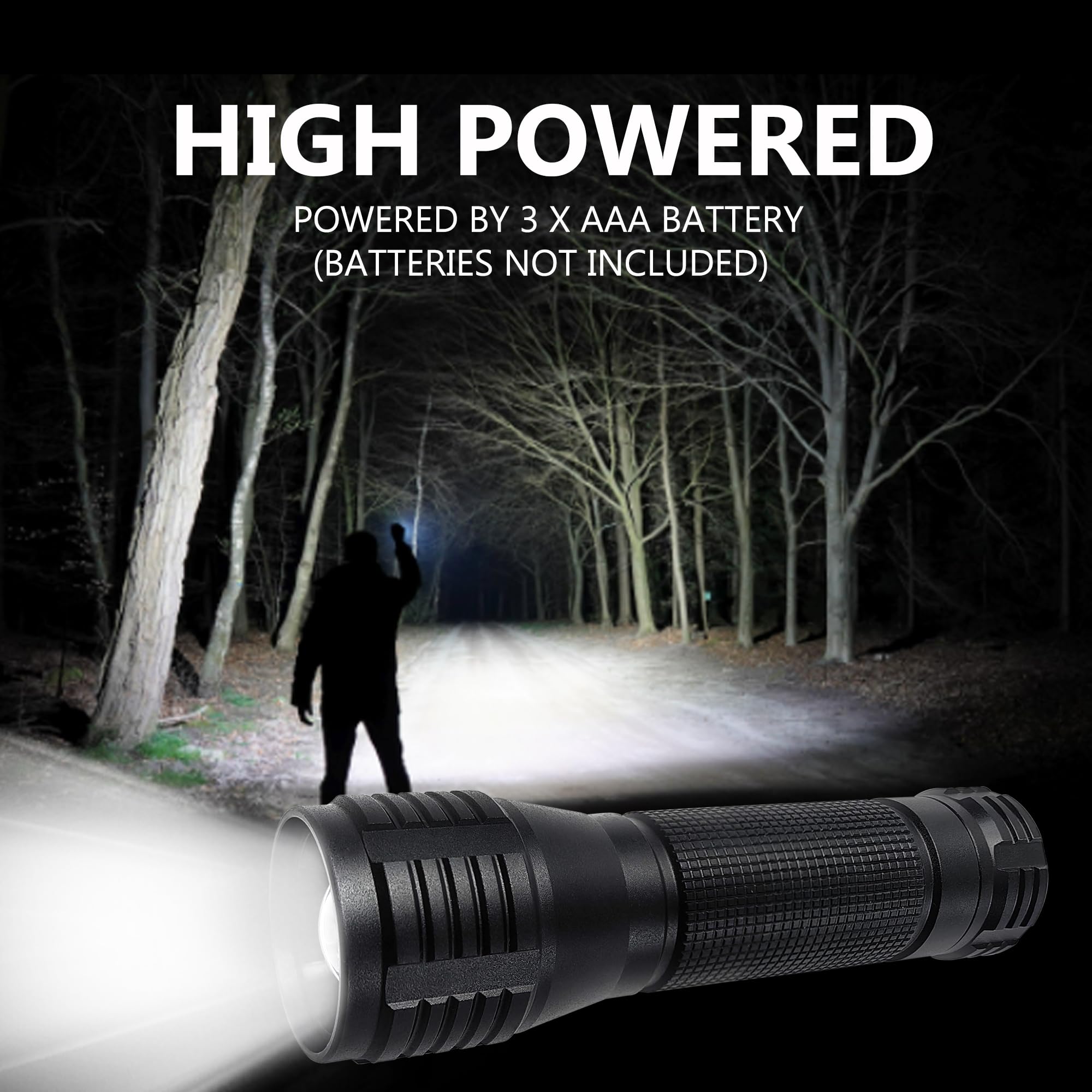 Zyunmall Led Flashlight High Lumens 3 Modes White Light Handheld Flashlights For Outdoor Activity & Emergency Use, 4-Pack