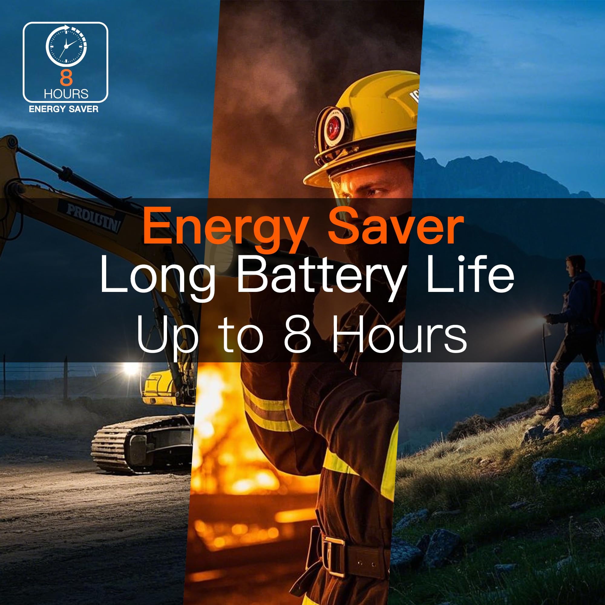 Kunhe 2D Cell Battery Big Flashlights Single Mode High Lumens Aluminum Heavy Duty Large Flashlight For Home Emergency Power Outage Outdoor Activities