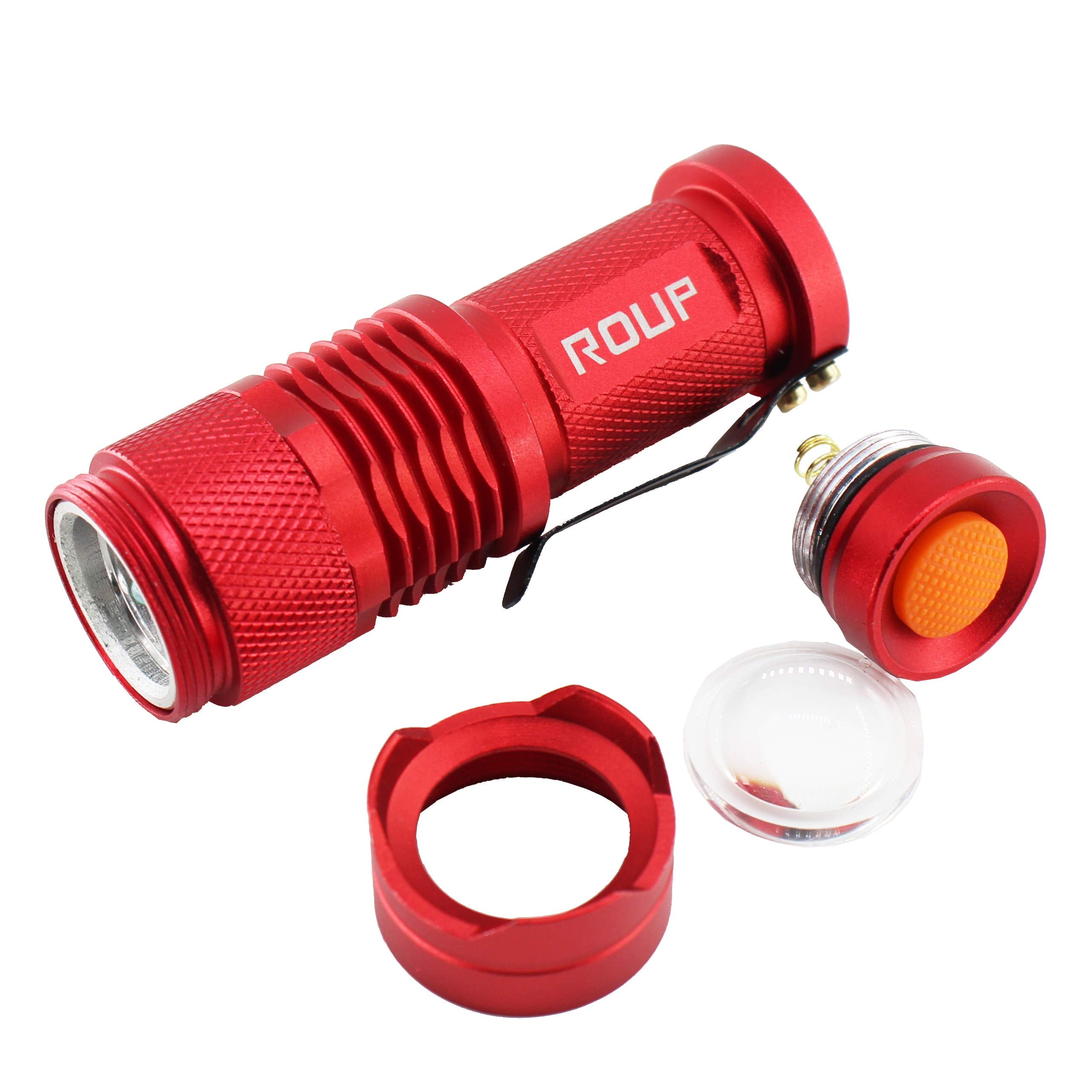 Roup 2 Pack Mini Red Light Flashlight, Zoomable Red Led Flashlight, Water Resistant, 3 Modes Red Flashlight Torch For Night Vision, Astronomy, Aviation, Night Observation And Outdoor Activities