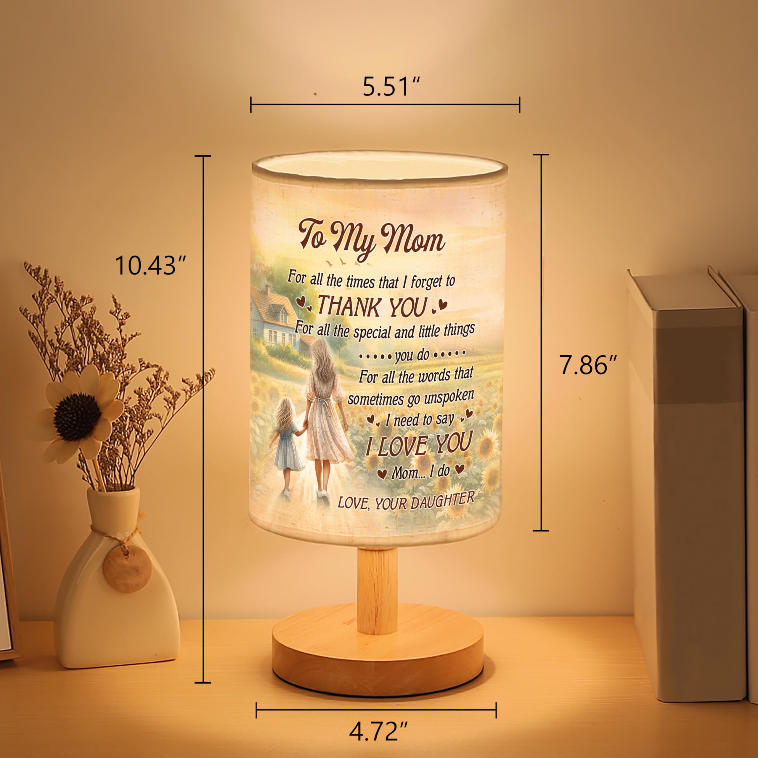 Myfihu Mom Table Lamp Mother'S Day For Mom From Daughter, Mother Daughter Lamp Tnt11