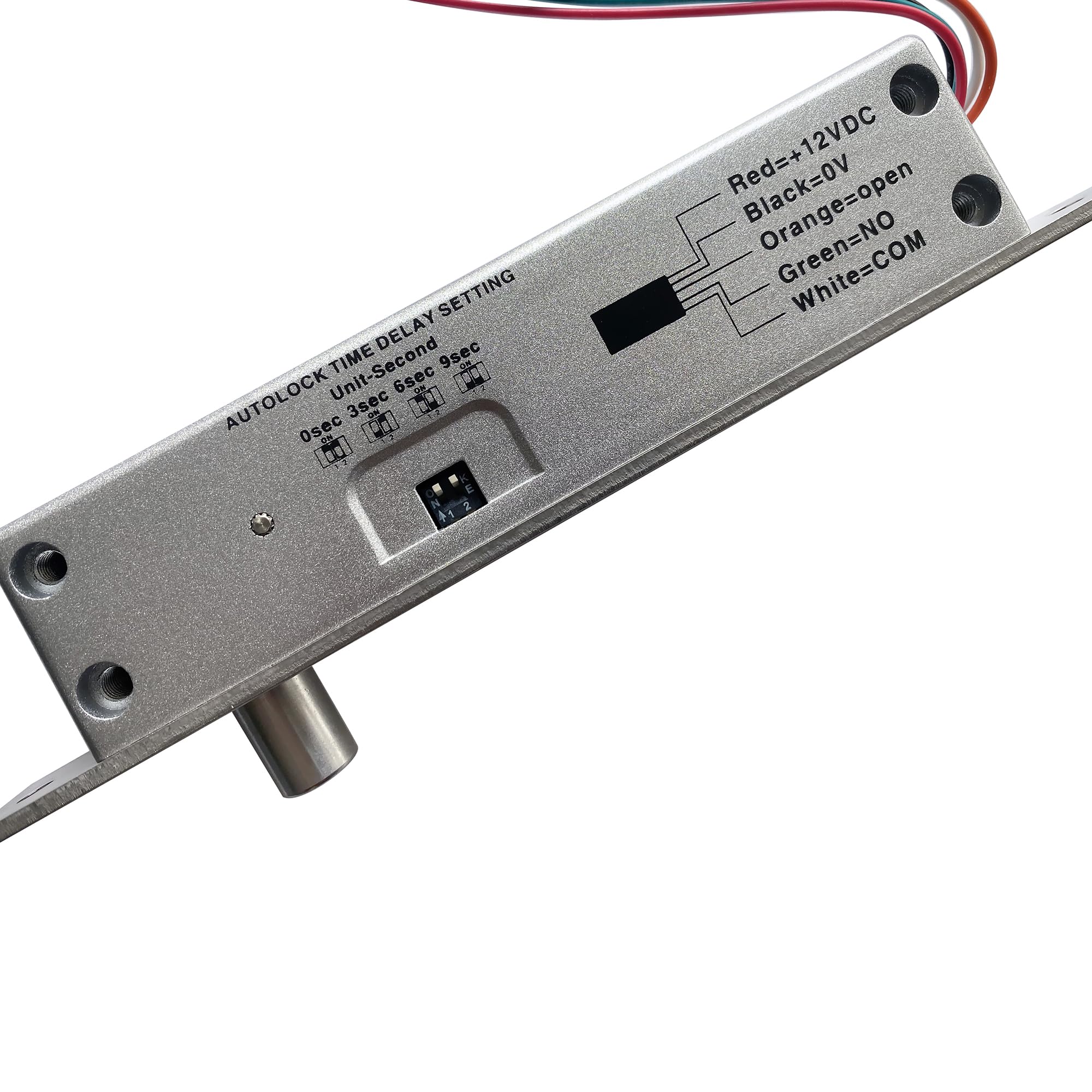 Uhppote Fail Secure Dc12V Deadbolt Electric Drop Bolt Plug Narrow Door Lock Time Open Wire