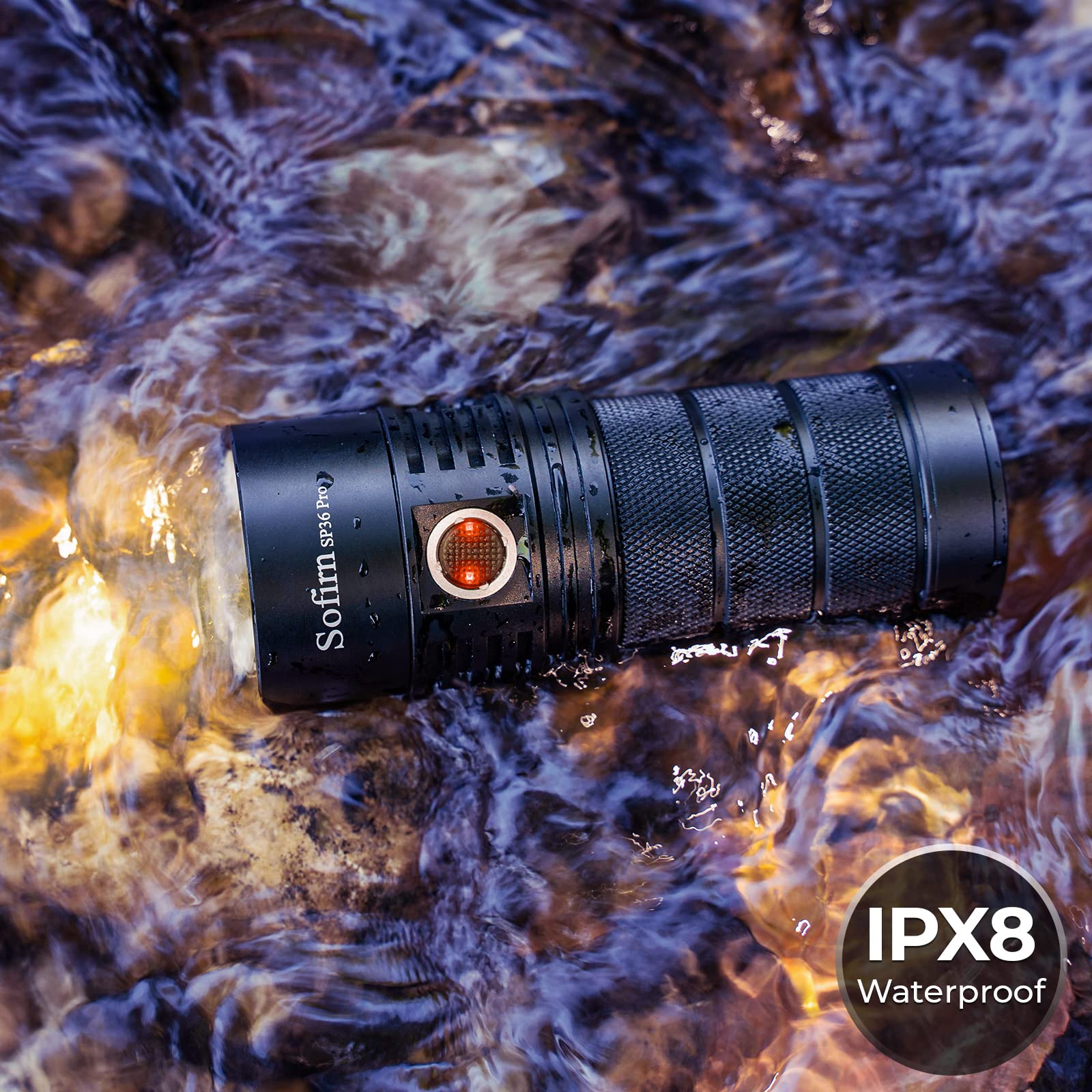 Sofirn Flashlight High Lumens, 8000 Lumens Super Bright Sp36 Pro Powerful Light Usb C Rechargeable With 4Led 5000K, Anduril 2.0 Programmable Ui And Charging Cable（Sp36Pro 5000K）