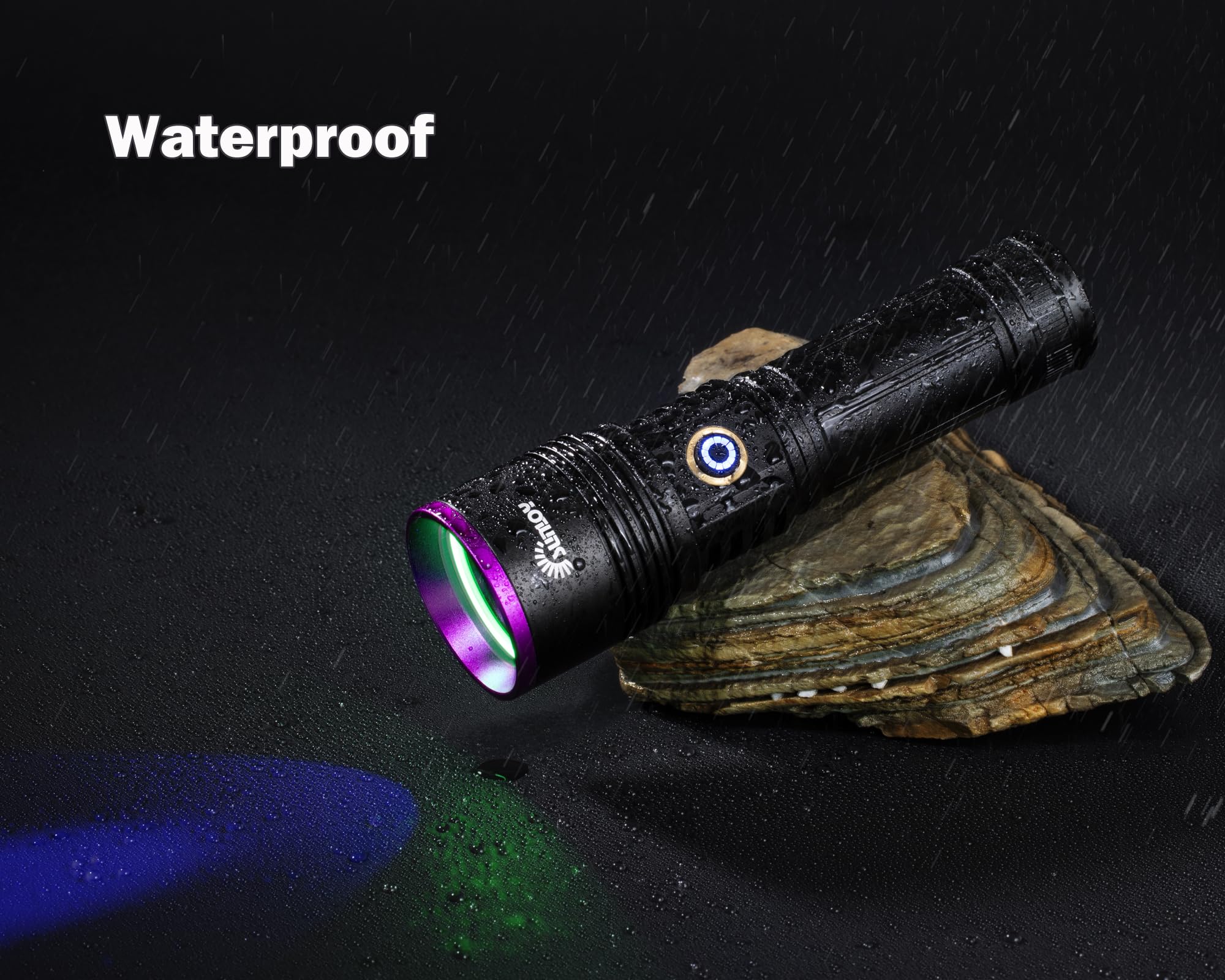 Sunloy 2 Pack Uv01 365Nm Uv Flashlight Black Light, Usb Rechargeable High Power Blacklight Flashlight, Professional 4 Core Led Uv Light For Pet Urine Detection, Resin Curing, Leak Detection, Rock Hunting