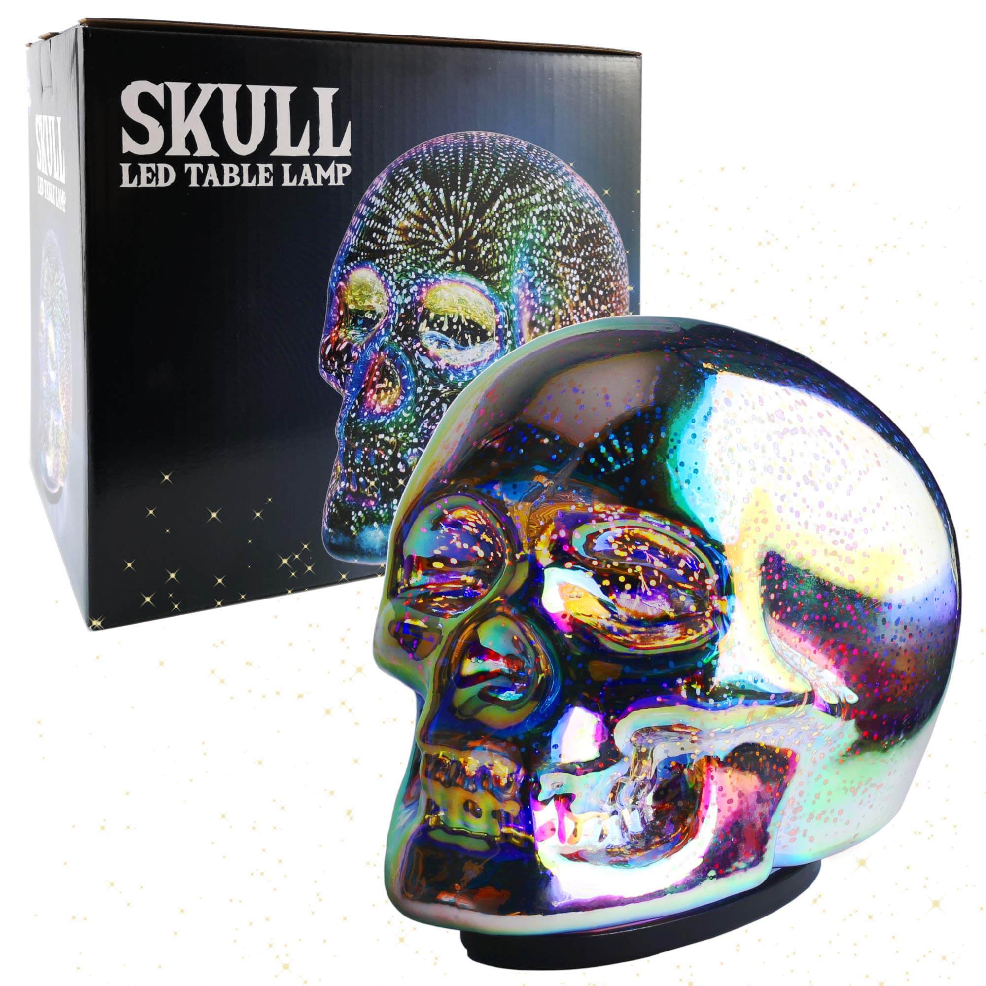 Tradeopia Led Skull Table Lamp, Requires 3 X Aaa Batteries, Ideal For Room Decor Table Desk Decor Lamps, Lava Lamp, Halloween
