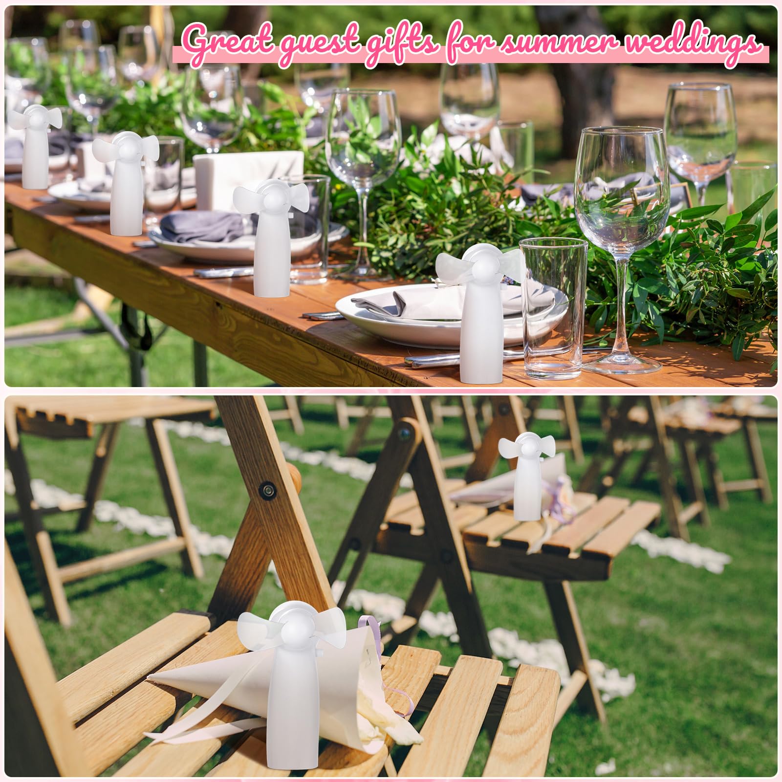 48 pack mini personal handheld fans, perfect for summer weddings and event giveaways Koospark