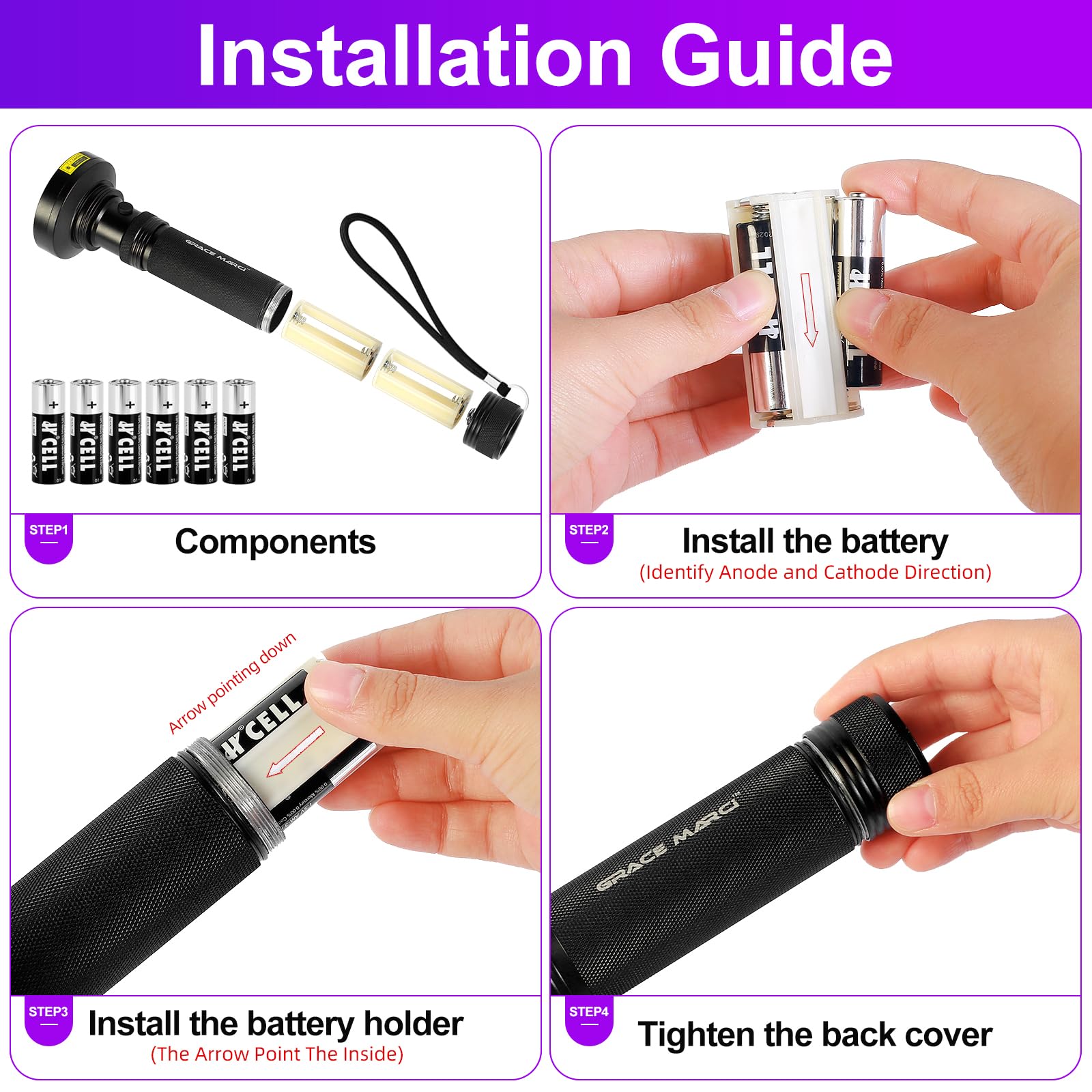 Grace Marci Uv Flashlight 2 Pack, 100 Led 395Nm Black Light And 3W Mini 365Nm Uv Pen Flashlight, Pet Urine Detector For Dog/Cat Urine, Dry Stain, Bed Bug, Scorpion (Battery Include) (100 Led/3W Pen Flashlight)
