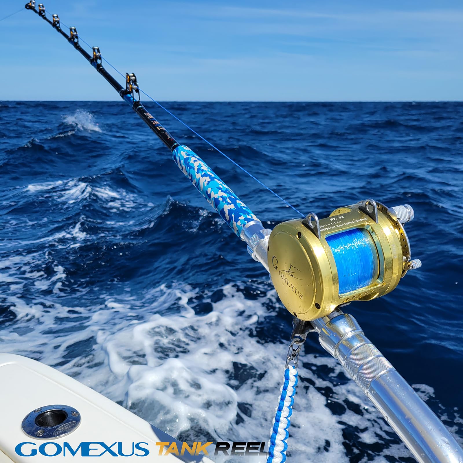 Gomexus Hx Trolling Reel Surf Fishing Reel Aluminum Body Lever Drag Conventional Reel (80W-1740Yd/100Lbs)