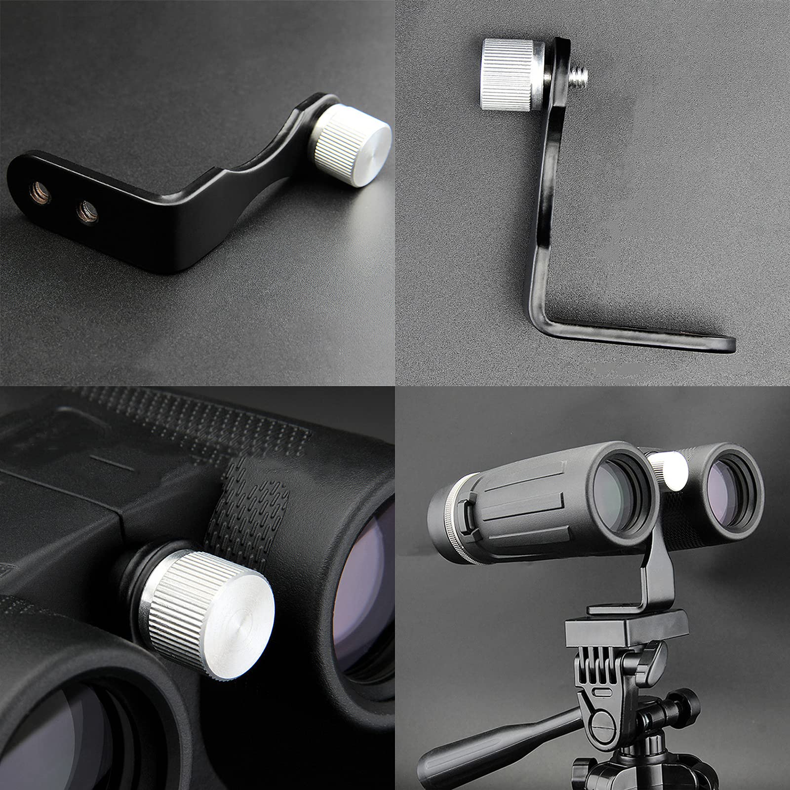 Agorizeo L-Type Binocular Tripod Adapter 1/4 Inch Screw Hole Mount Holder Versatile Tripod Attachment Metal Tripod Bracket Stable Tripod For Connecting Binocular Telescope And Camera Tripod