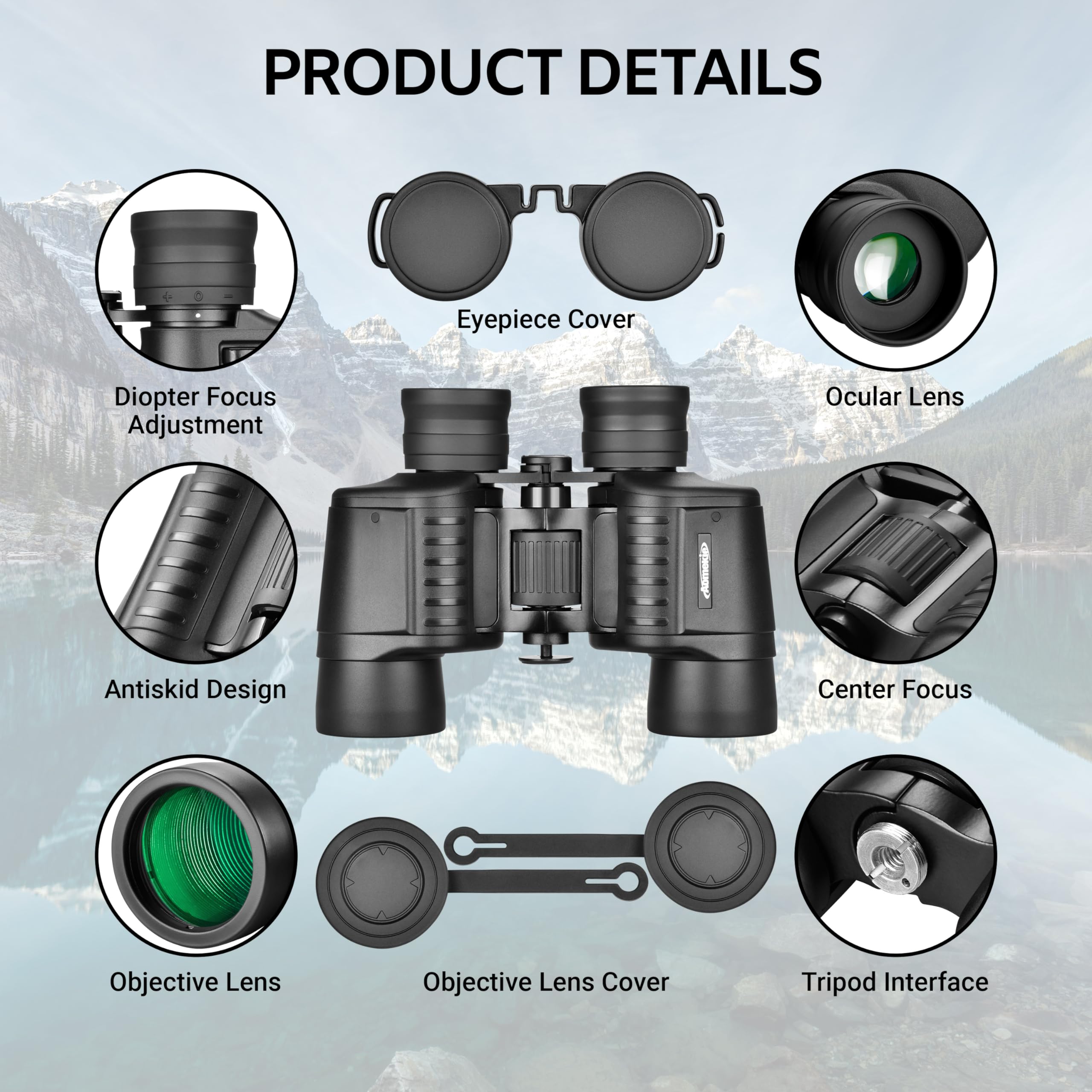 Aomekie 8X40 Binoculars For Adults High Powered Bak4 Prism Fmc Lens Full-Size Waterproof Hd Professional Binoculars For Bird Watching Hunting Outdoor Hiking Traveling