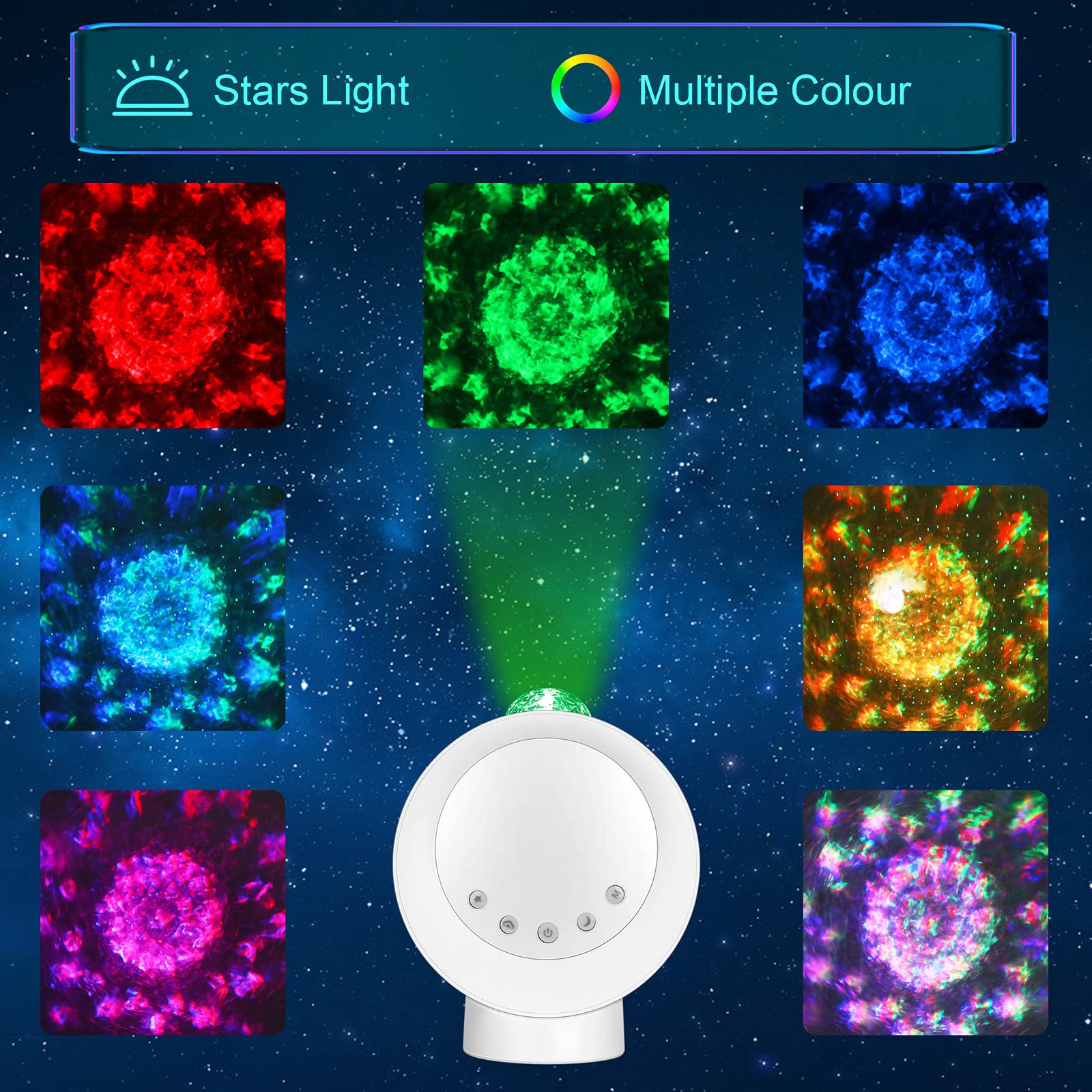 Litenergy Led Sky Projector Light, Galaxy Lighting, Nebula Star Night Lamp With Base And Remote Control For Gaming Room, Home Theater, Bedroom , Or Mood Ambiance (White)