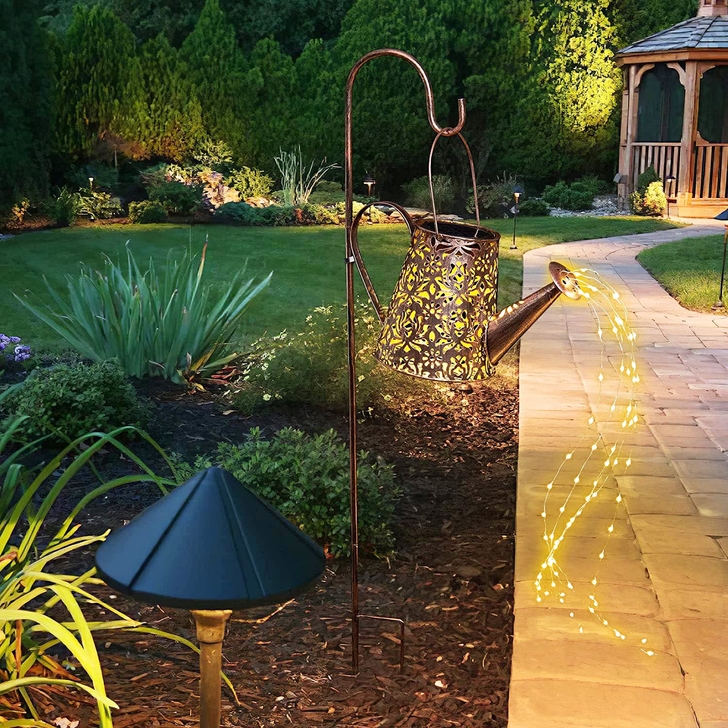 Zusonud Solar Lights Outdoor Garden Decorations,Watering Can Landscape Light Large Hanging Lantern ,Outside Waterproof Patio Decor Perfect Mothers Day