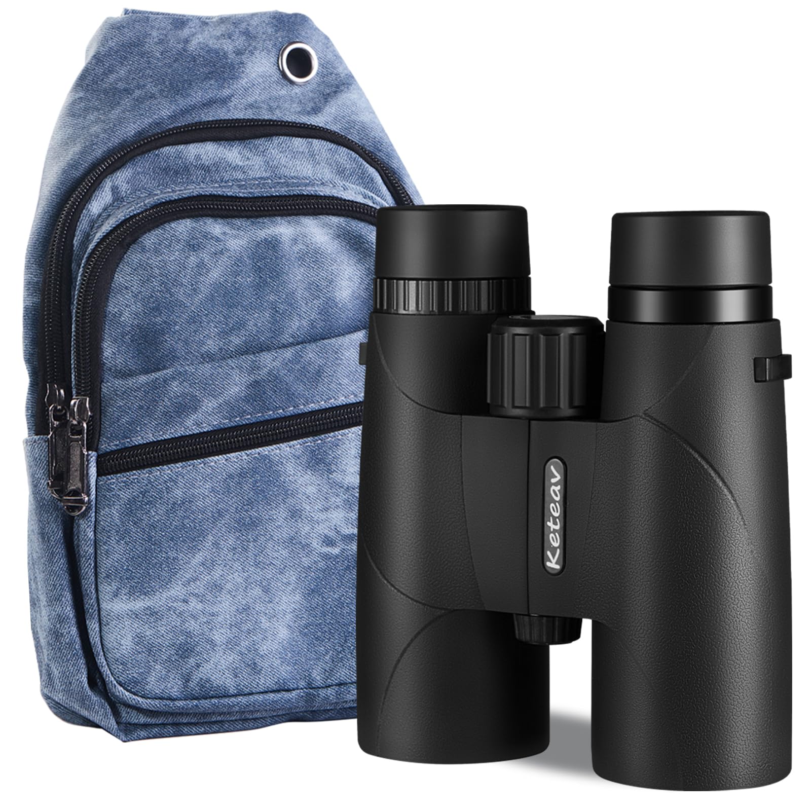 Keteav 12X42 Ed Binoculars For Adults High Powered-24Mm Large Eyepieces-Rainproof Crossbody Bag & Ergonomic Neck Strap Included-Ideal For Hunting, Bird Watching, Travel, Schools & Field Trips