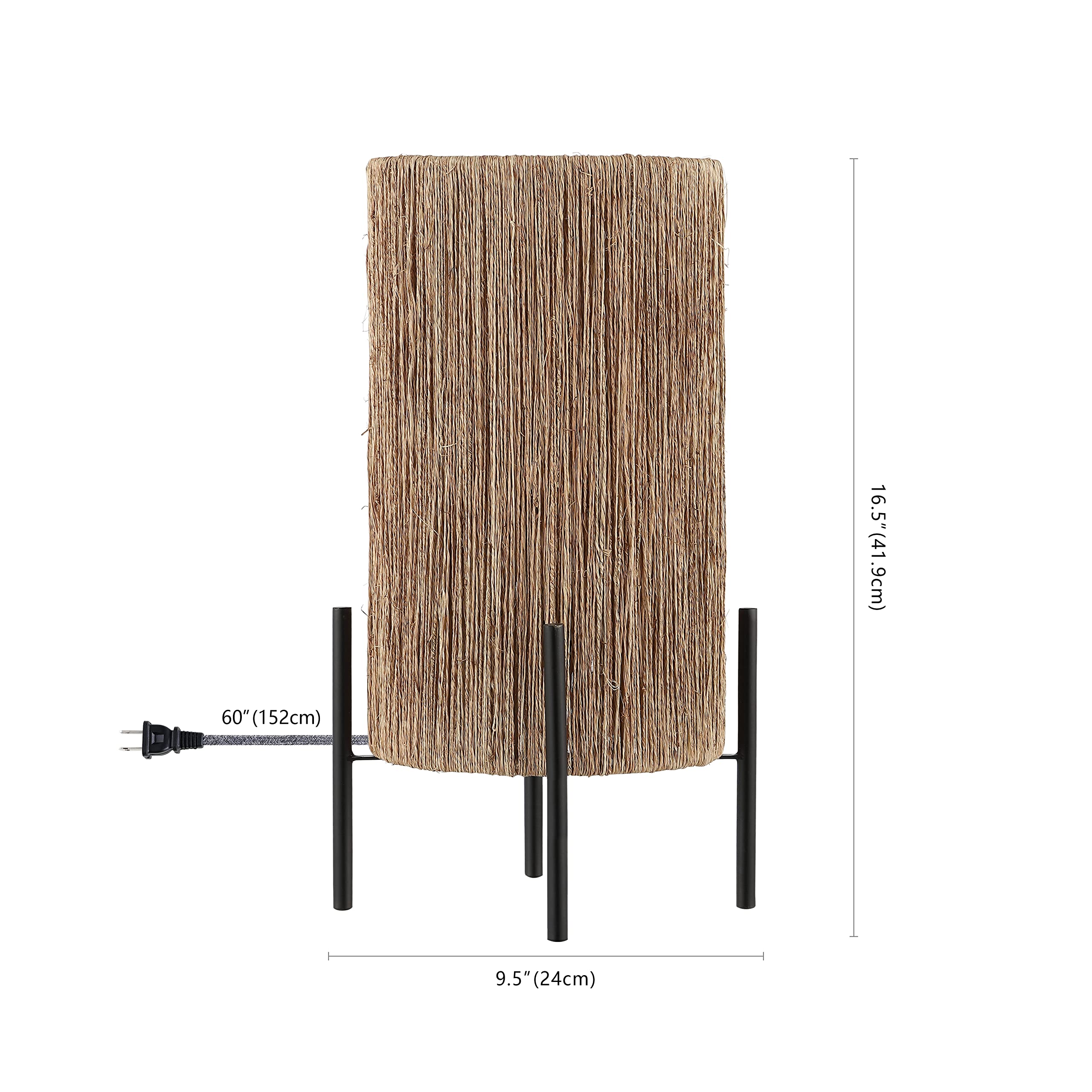 Jonathan Y Jyl4043A Kai 16.5" Coastal Minimalist Rattan Led Table Lamp Modern Contemporary Bedside Desk Nightstand Lamp For Bedroom Living Room Office College Bookcase, Brown