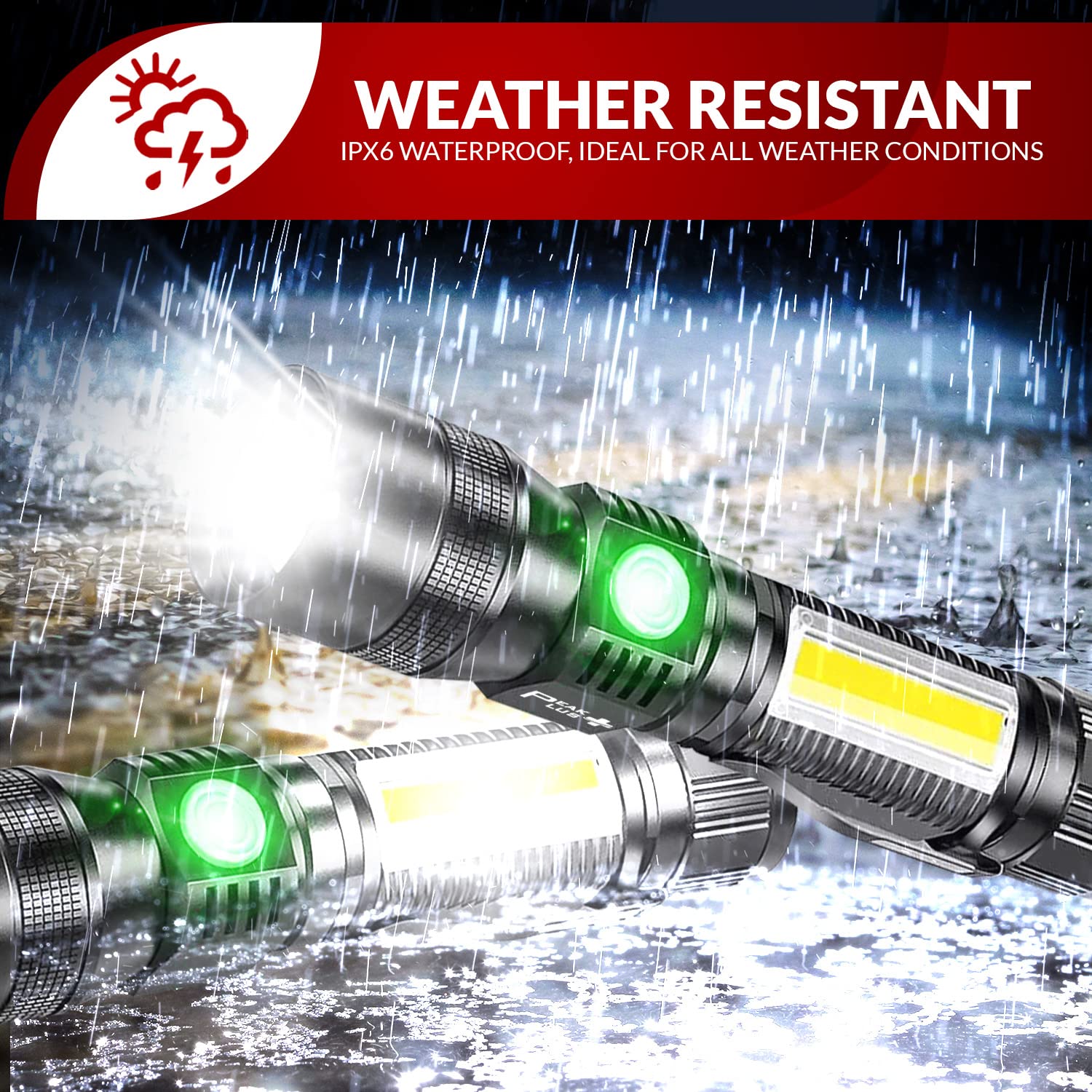 Peakplus Rechargeable Flashlights Ufx1000 [2 Pack] 3-In-1 Uv Blacklight Flashlight, Cob - 7 Light Modes Waterproof Magnetic High Lumens Clip-On - Uv Light For Pet Urine Detection, Camping, Emergencies