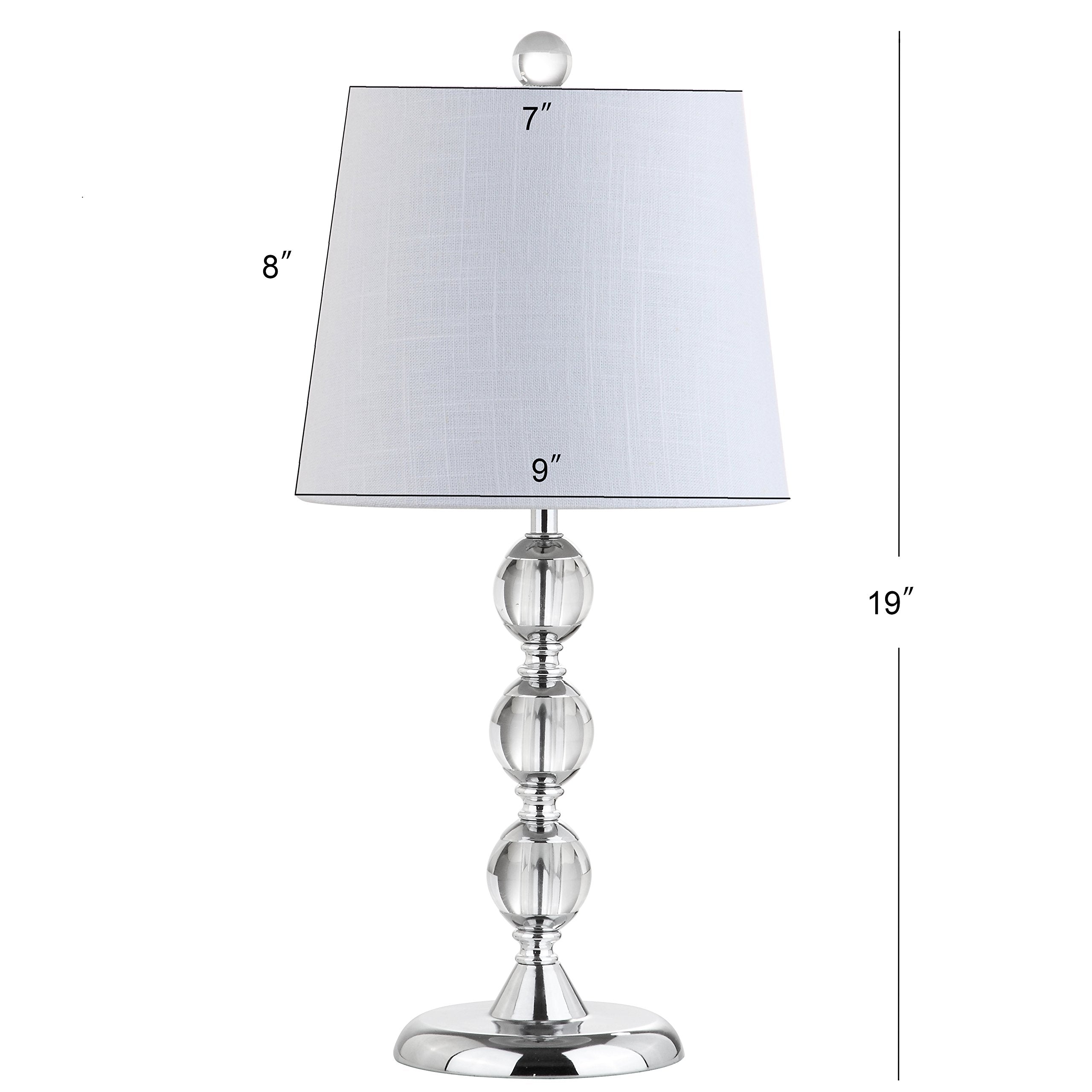 Jonathan Y JylA Hudson 20" Crystal Mini Led Table Lamp Traditional,Frenchcountry,Transitional For Bedroom, Living Room, Office, College Dorm, Coffee Table, Bookcase, Clear/Chrome