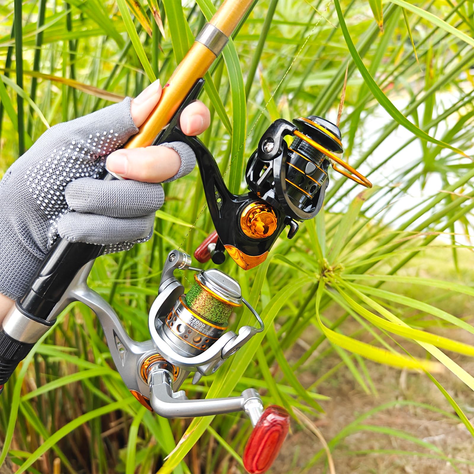 Yijiexun Spinning Reel,Freshwater Spinning Fishing Reels,Cnc Alloy Wire Cup,5.2:1 Gear Ratio,2000,Max Drag 22Lbs,Smooth Fresh And Saltwater Fishing Reel