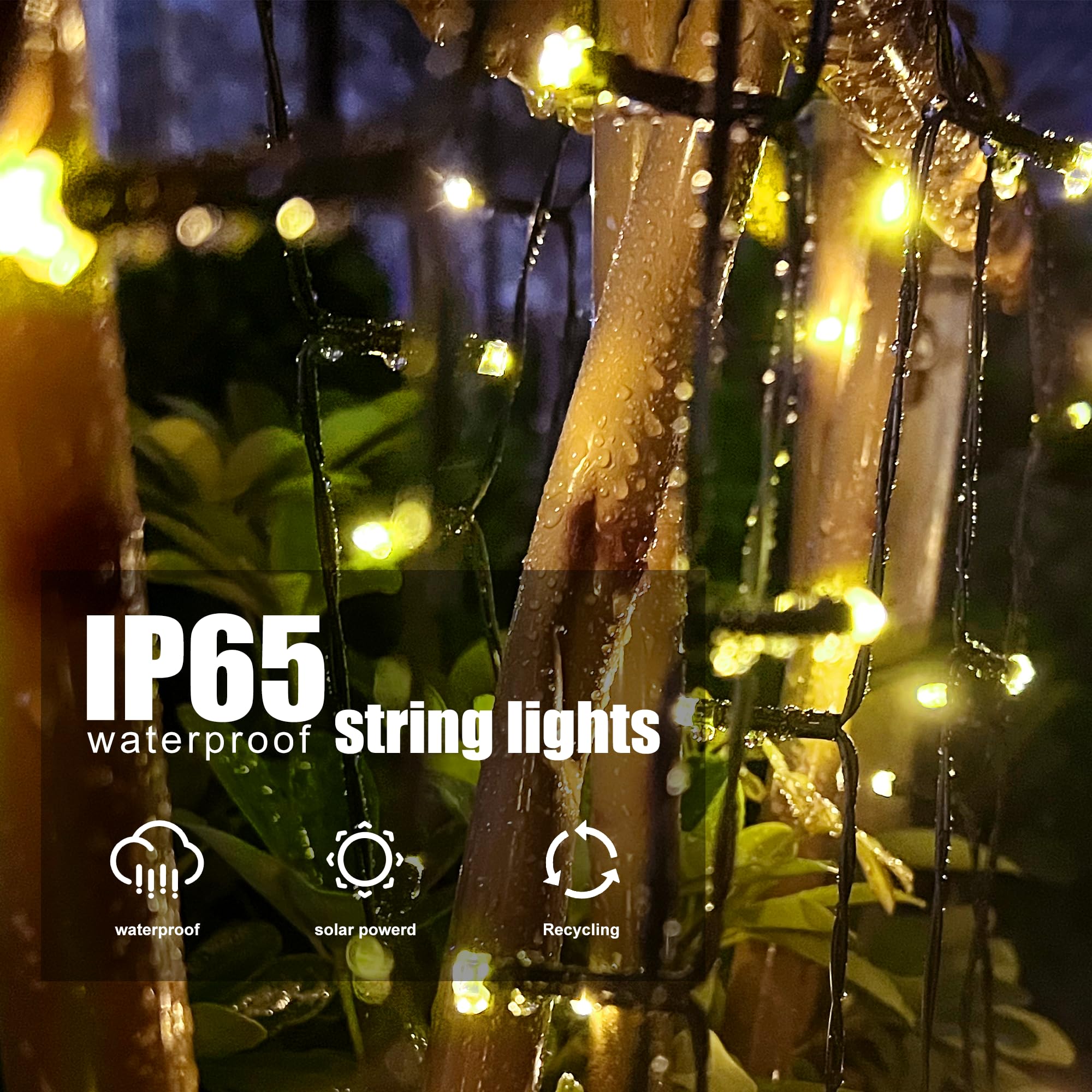 Selarlyt 2 Pack Solar String Lights For Outside, 72Ft 200 Led Solar Christmas Lights Outdoor With 8 Lighting Modes, Ip65 Waterproof Solar String Lights Outdoor For Garden Party Tree Decor,Warm White